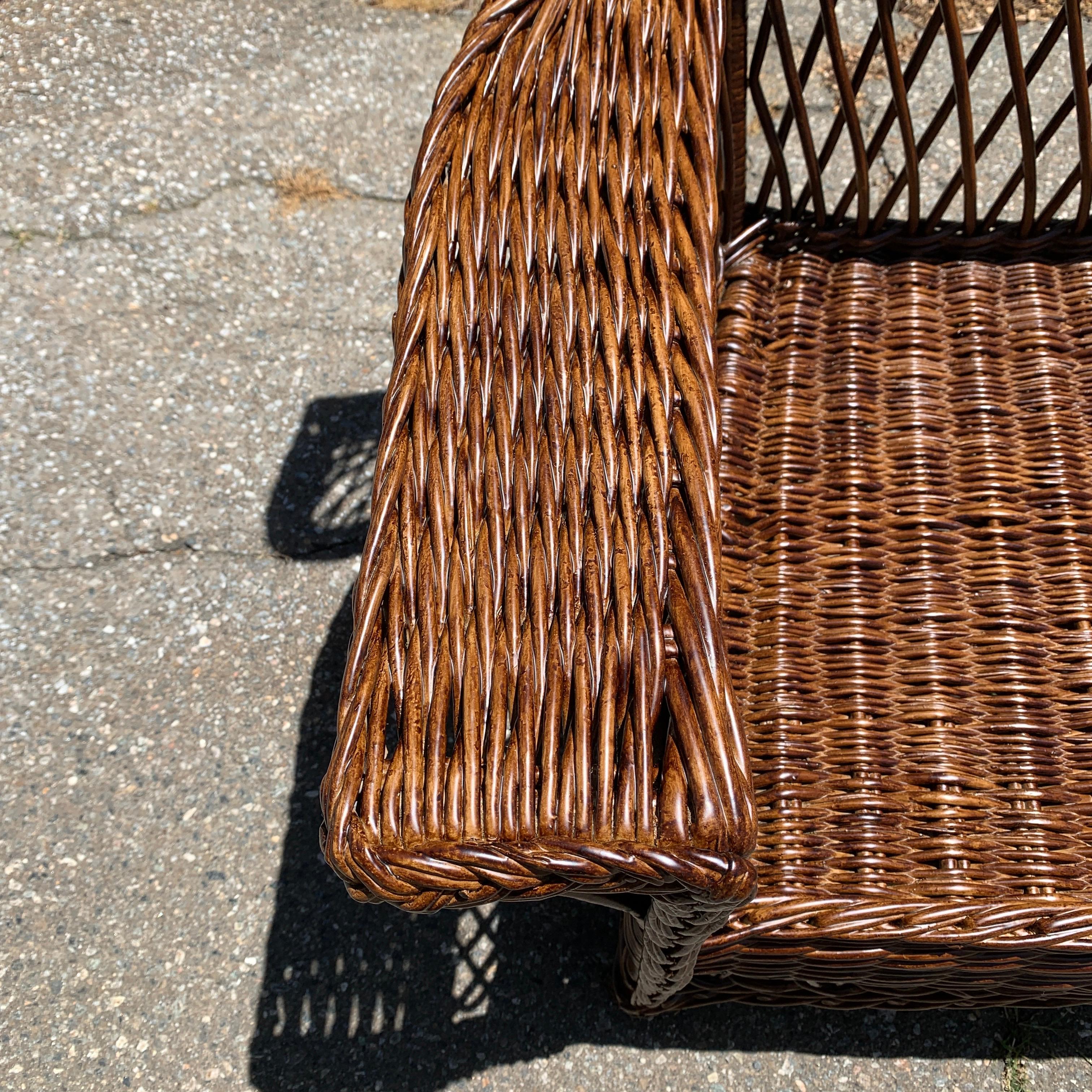 Antique Willow Wicker Sofa and Chairs  For Sale 4