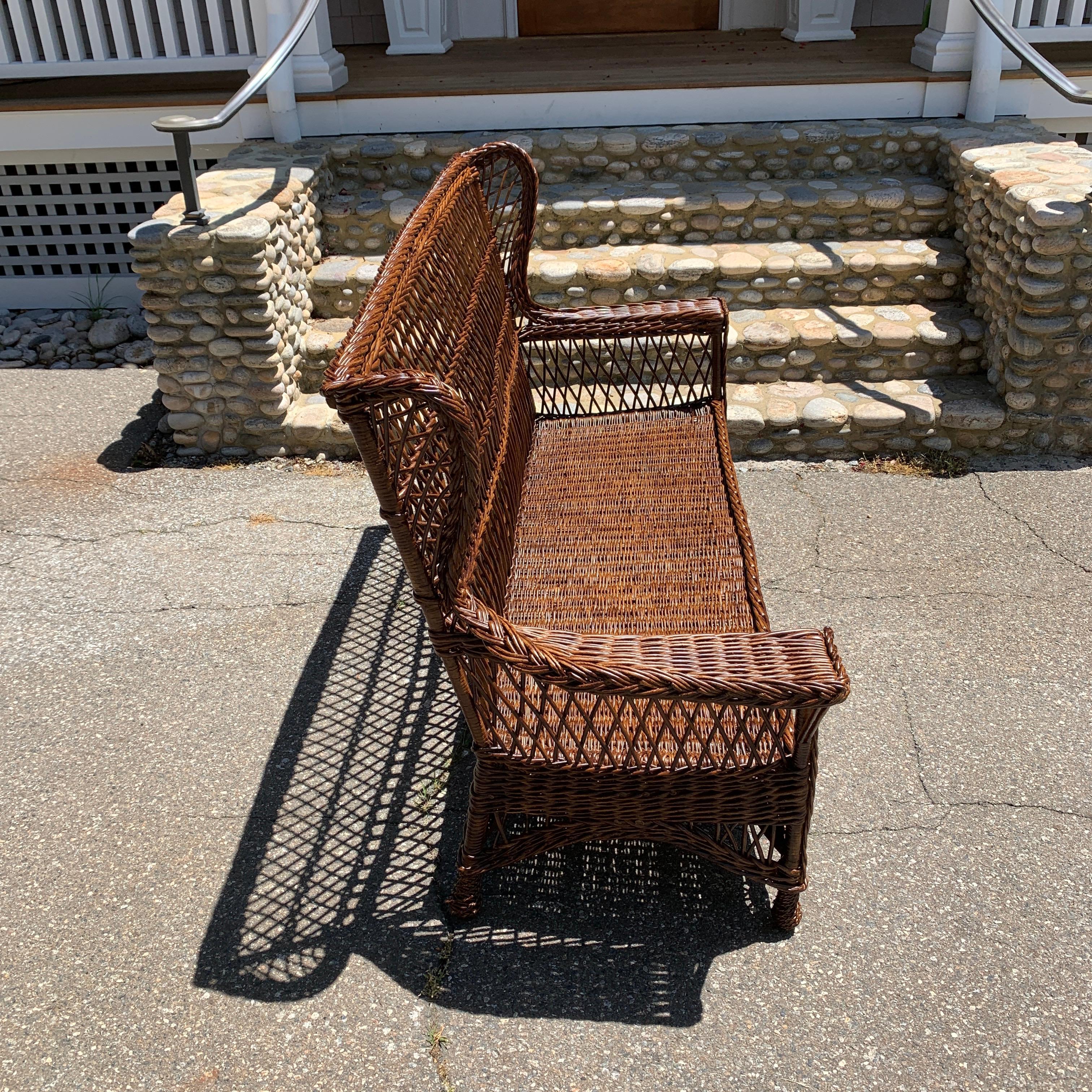 Antique Willow Wicker Sofa and Chairs  In Good Condition For Sale In Old Saybrook, CT