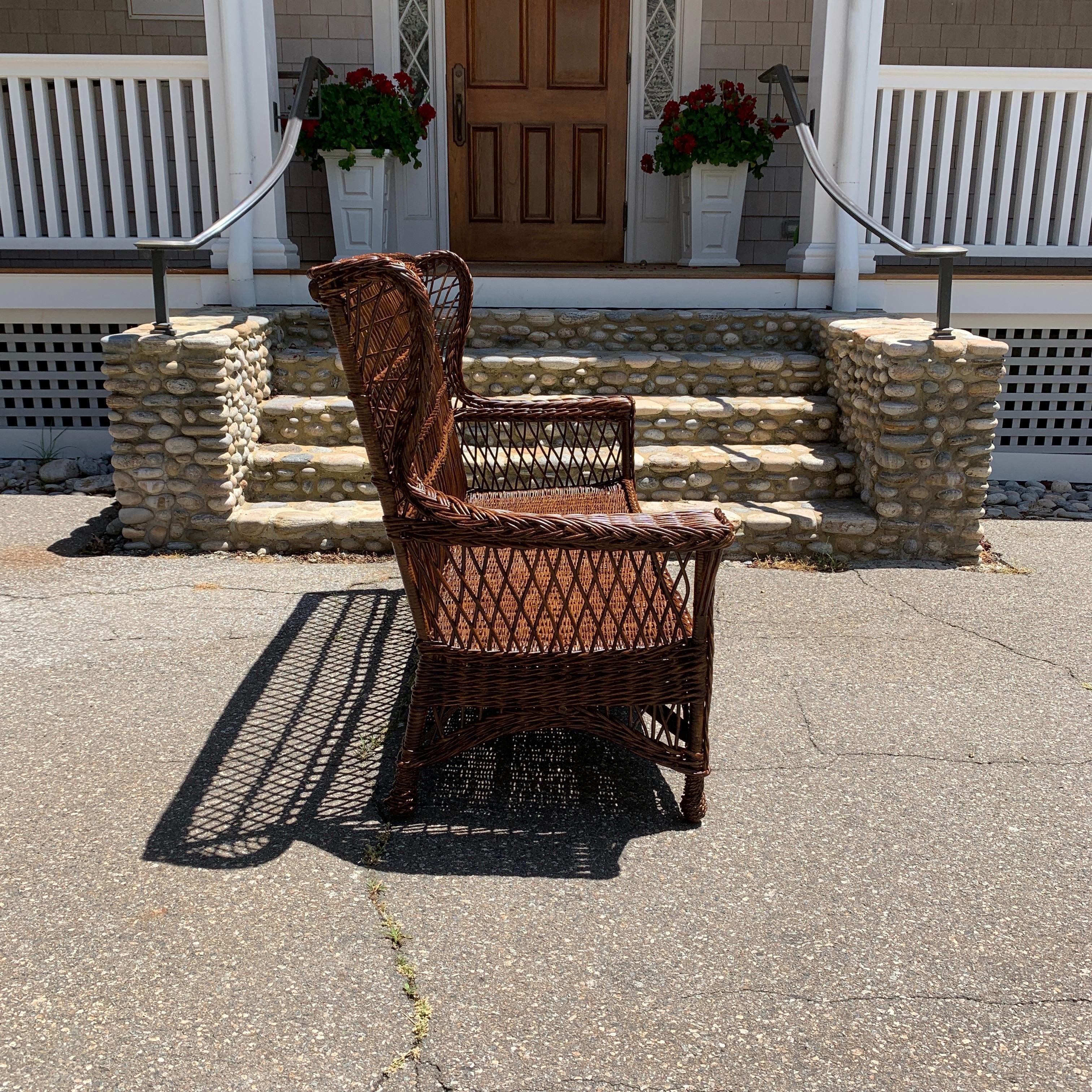 Antique Willow Wicker Sofa and Chairs  For Sale 1