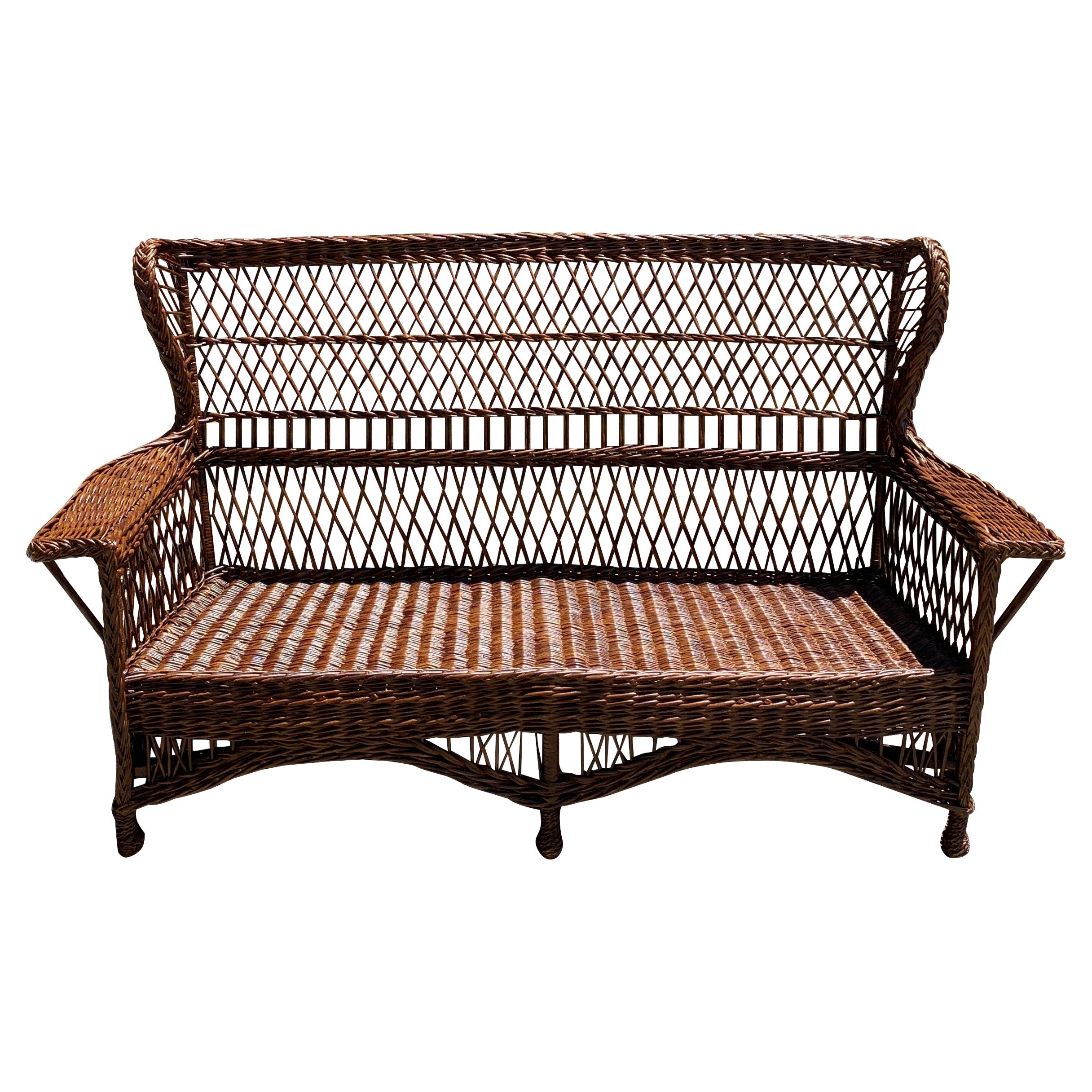 Antique Wicker Sofa at 1stDibs
