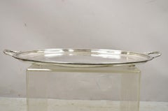 Plateau de service ovale ancien en métal argenté Wilson & Sharp Edinburgh, Angleterre