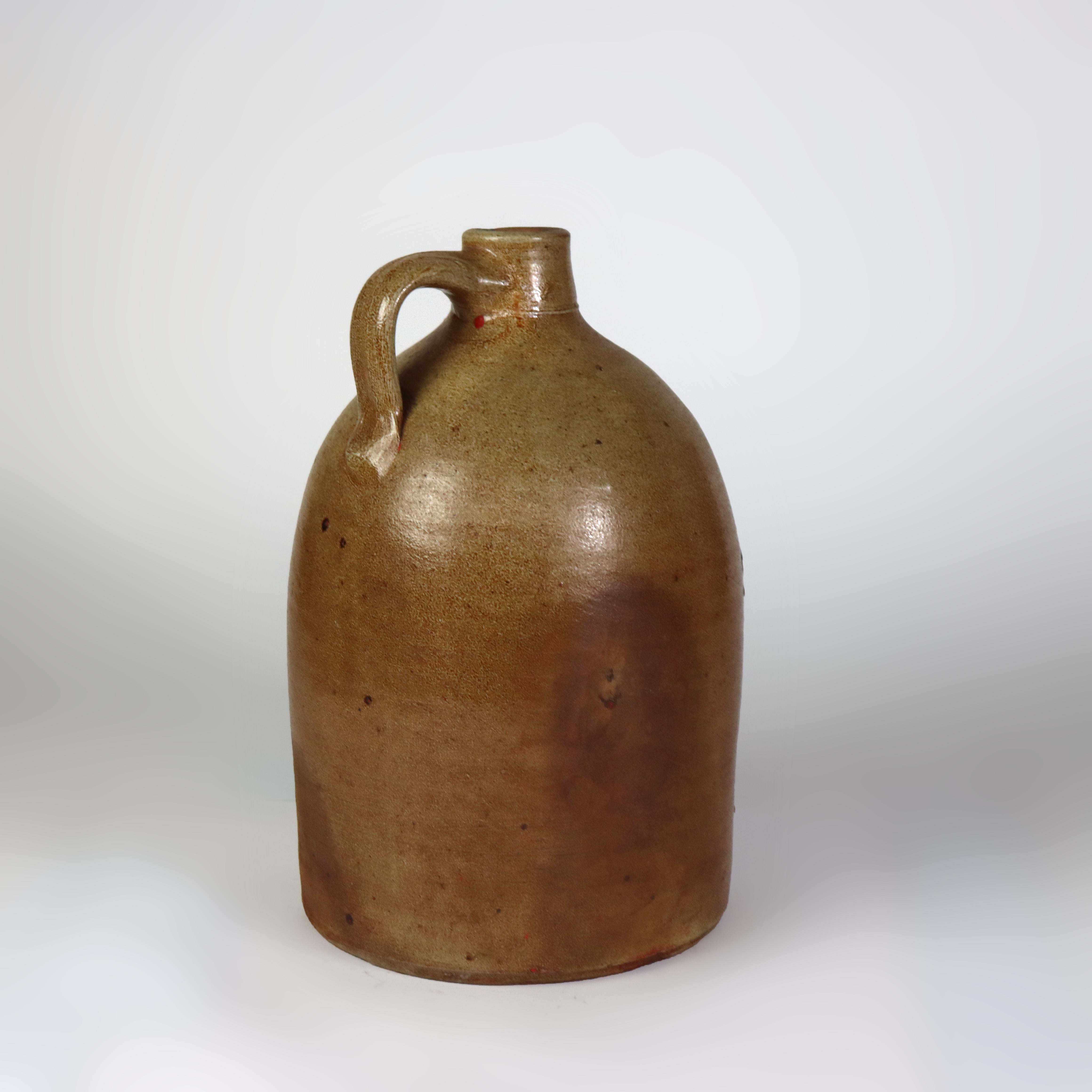 Antigua jarra de whisky de gres de Winchell & Davis Importing Co. de Albany, NY C1880 en venta 2