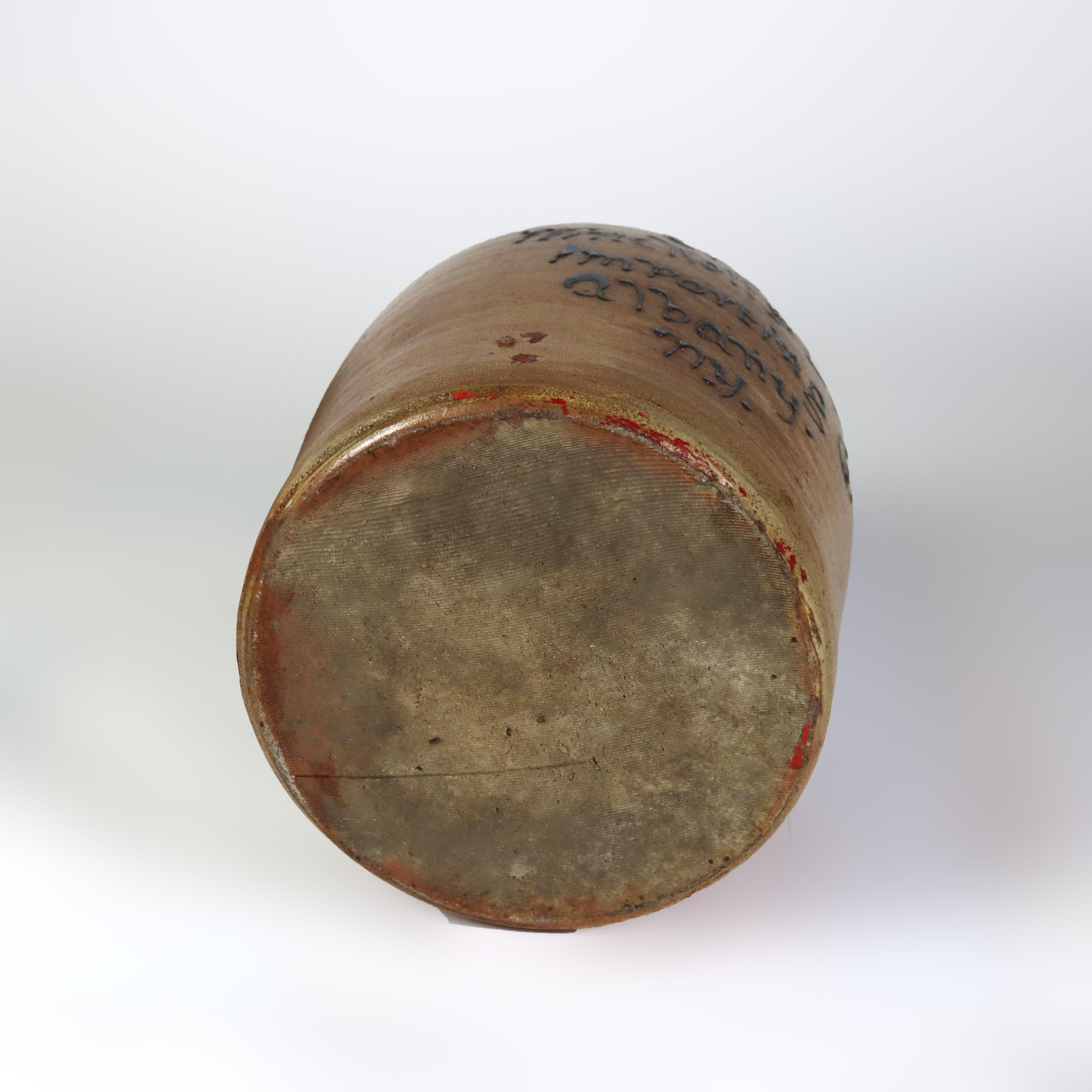 Antigua jarra de whisky de gres de Winchell & Davis Importing Co. de Albany, NY C1880 en venta 3