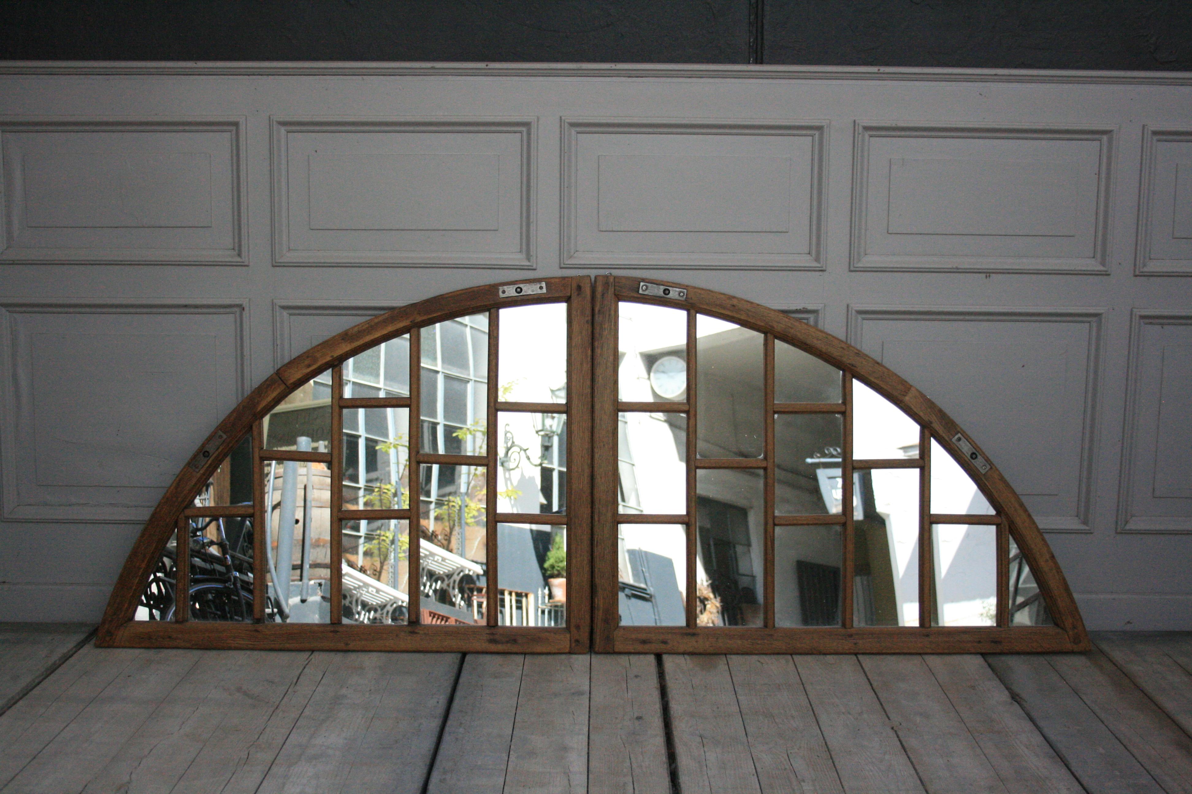 Rustic Antique Window Mirror, Swiss Patrician House