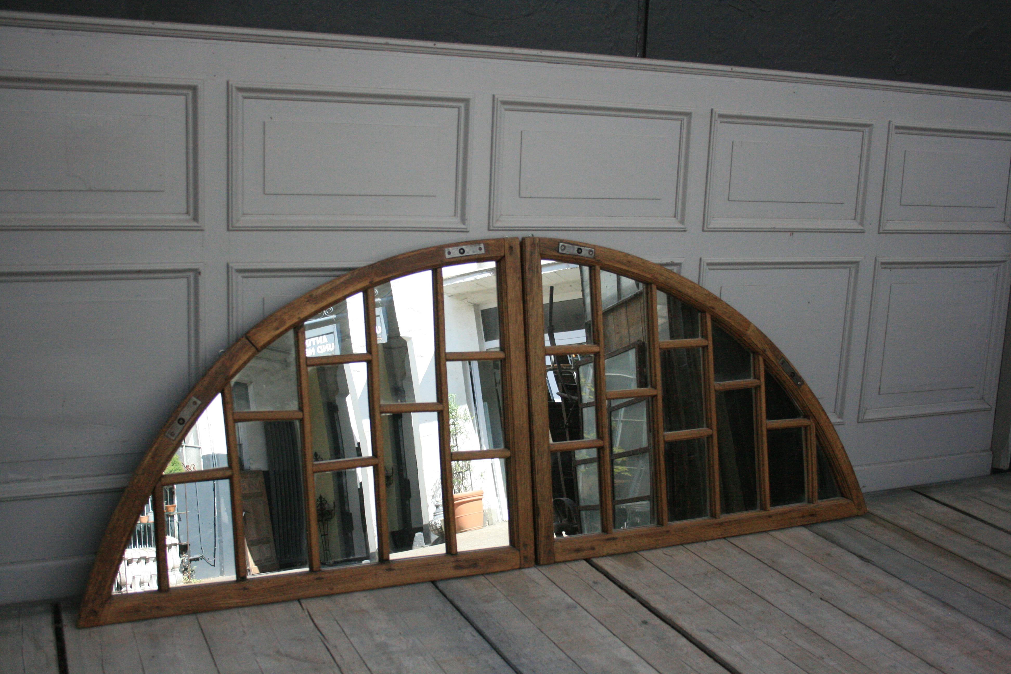 Hand-Crafted Antique Window Mirror, Swiss Patrician House