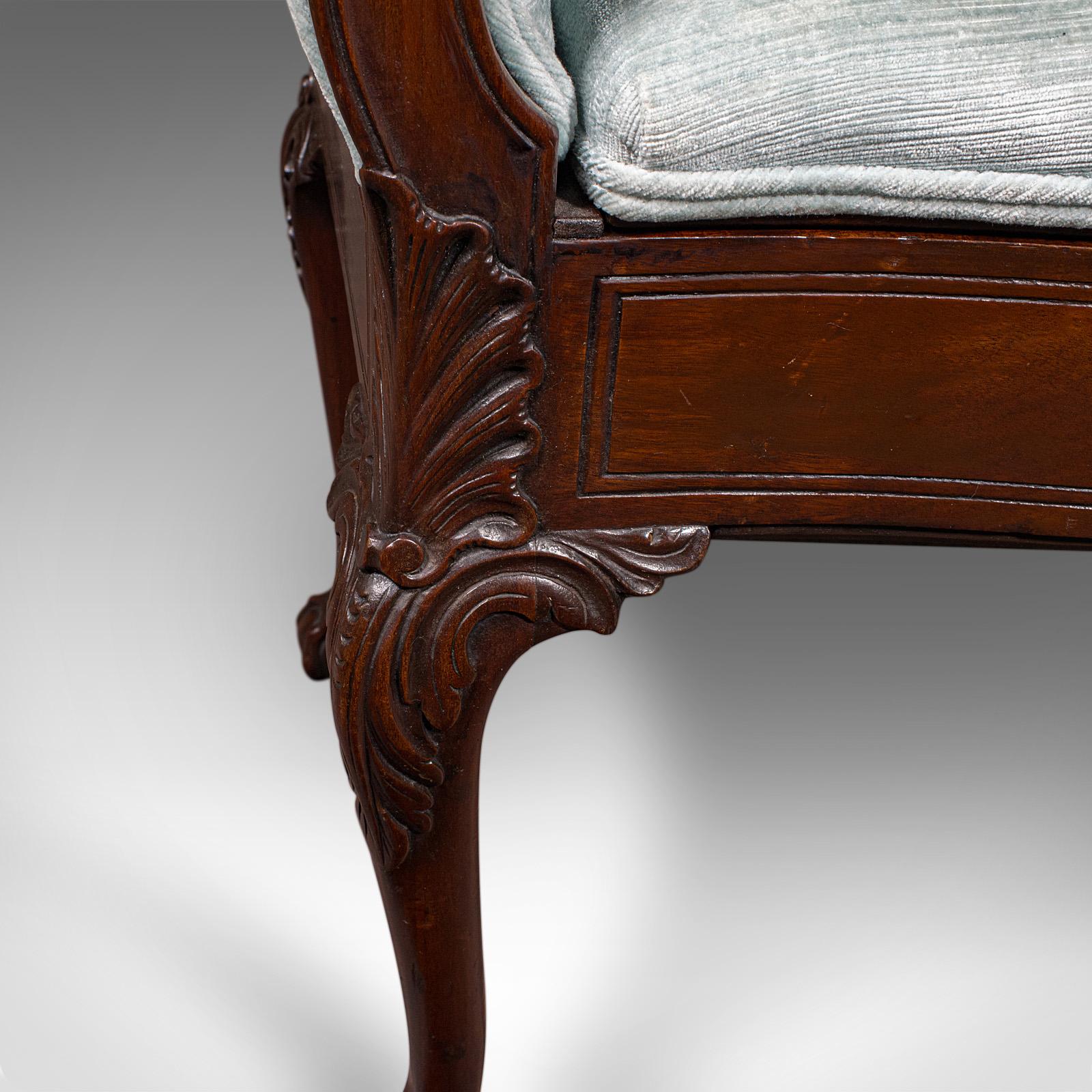 Antique Window Seat, English, Walnut, Duet, Bench, Georgian Revival, Edwardian For Sale 5