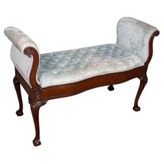 Antique Window Seat, English, Walnut, Duet, Bench, Georgian Revival, Edwardian