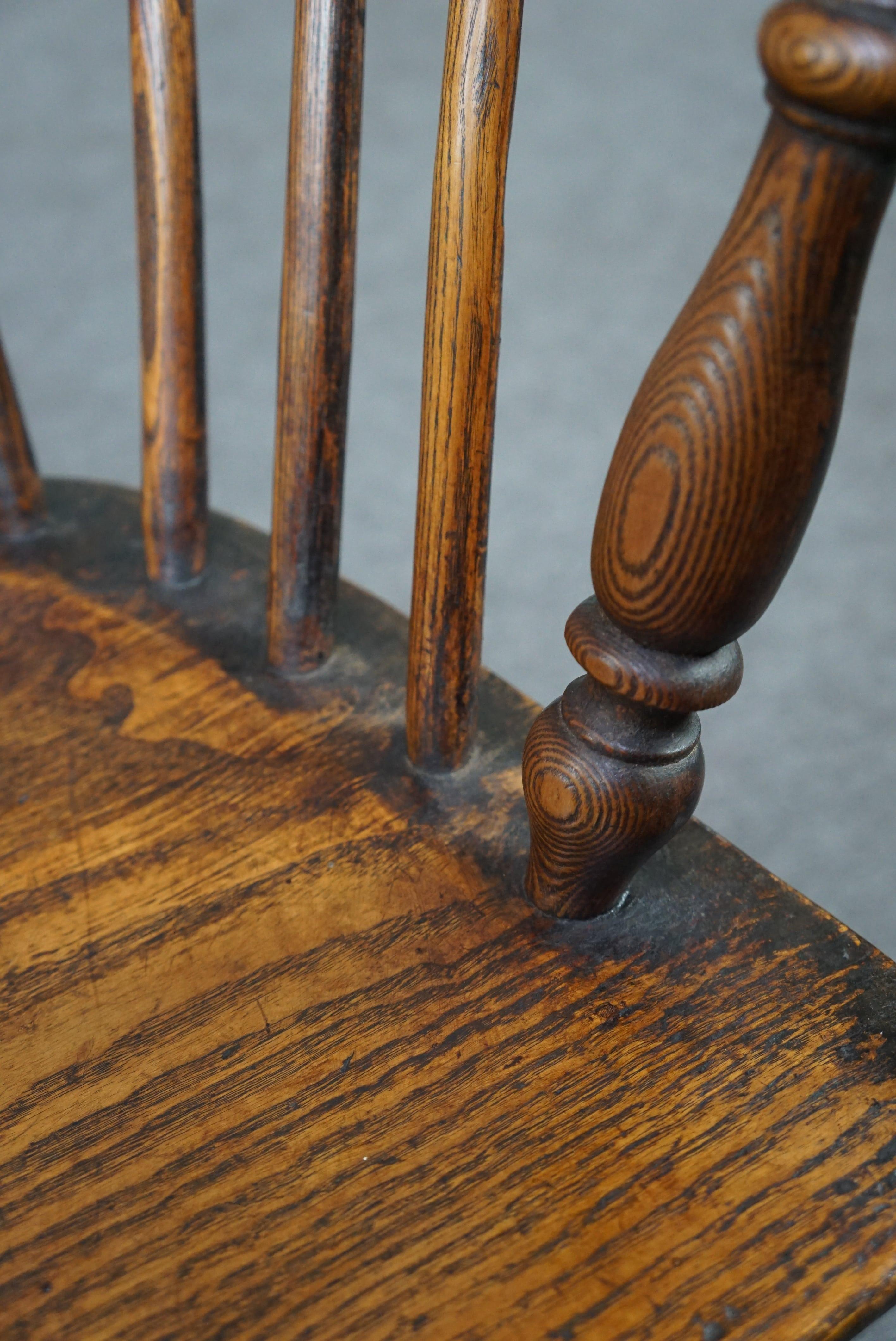 Fauteuil/chaise Windsor antique, dossier bas anglais, 18ème siècle en vente 1