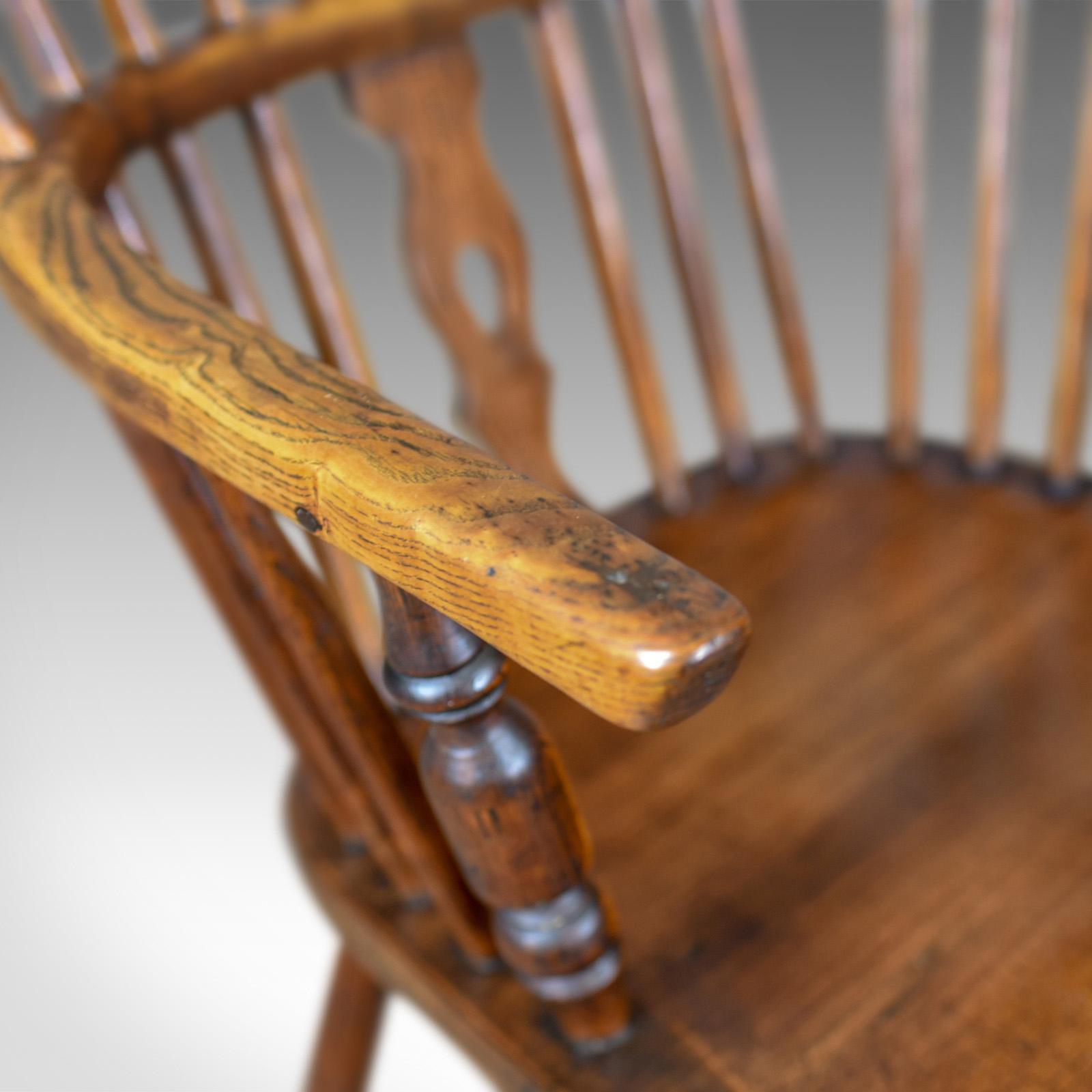 Elm Antique Windsor Armchair English, Victorian, Stick Back, Elbow Chair, circa 1860