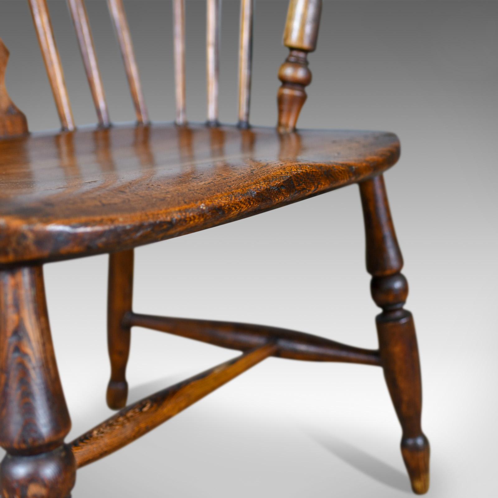 Antique Windsor Armchair English, Victorian, Stick Back, Elbow Chair, circa 1860 1