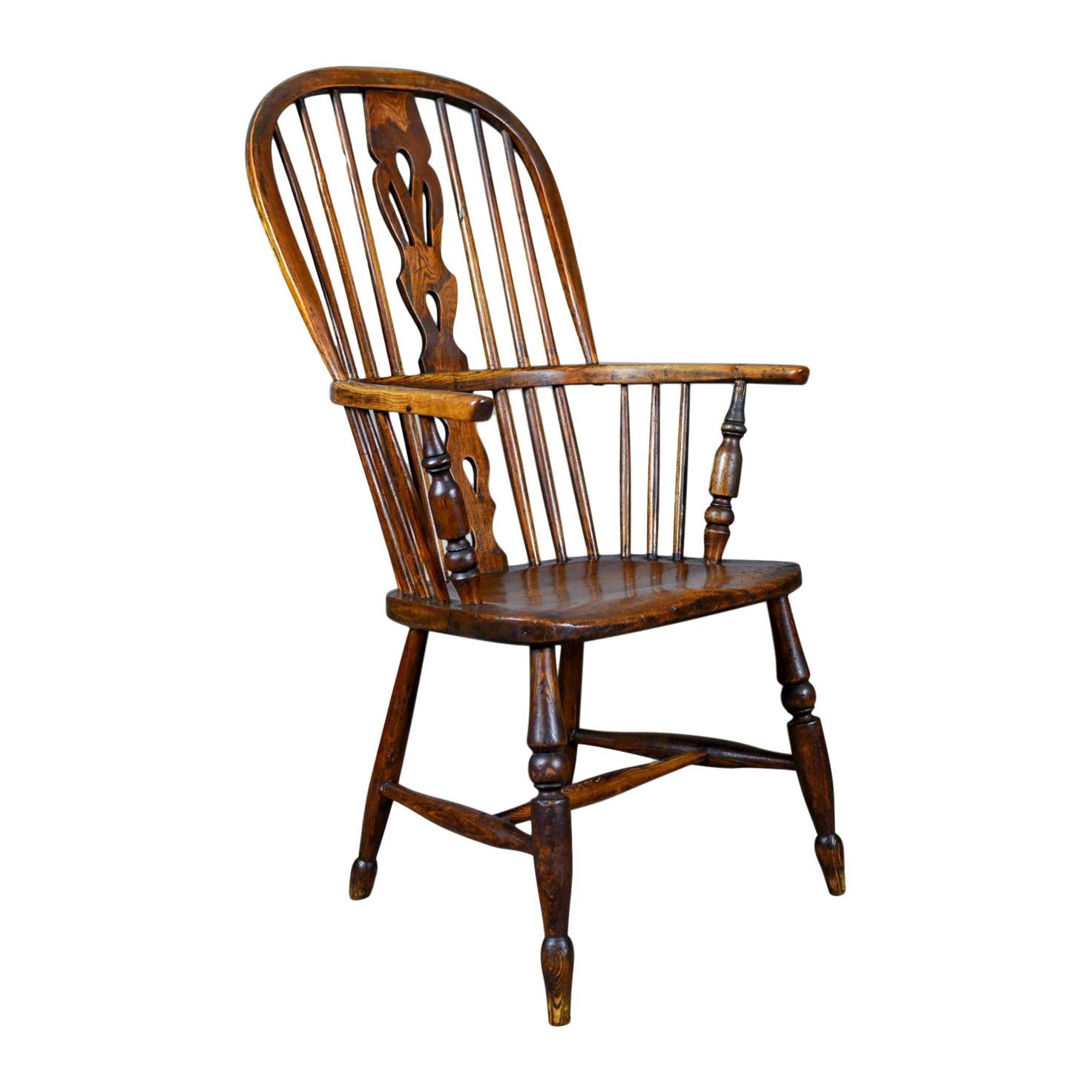 Antique Windsor Armchair English, Victorian, Stick Back, Elbow Chair, circa 1860