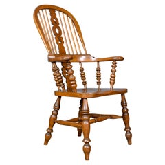Antique fauteuil Windsor:: Victorien:: Yorkshire Broad Arm Elbow Chair:: circa 1900