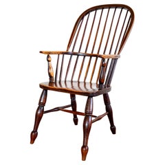 Antique Windsor Chair 1840 High Back Hoop Back Stick Back Country House Armchair