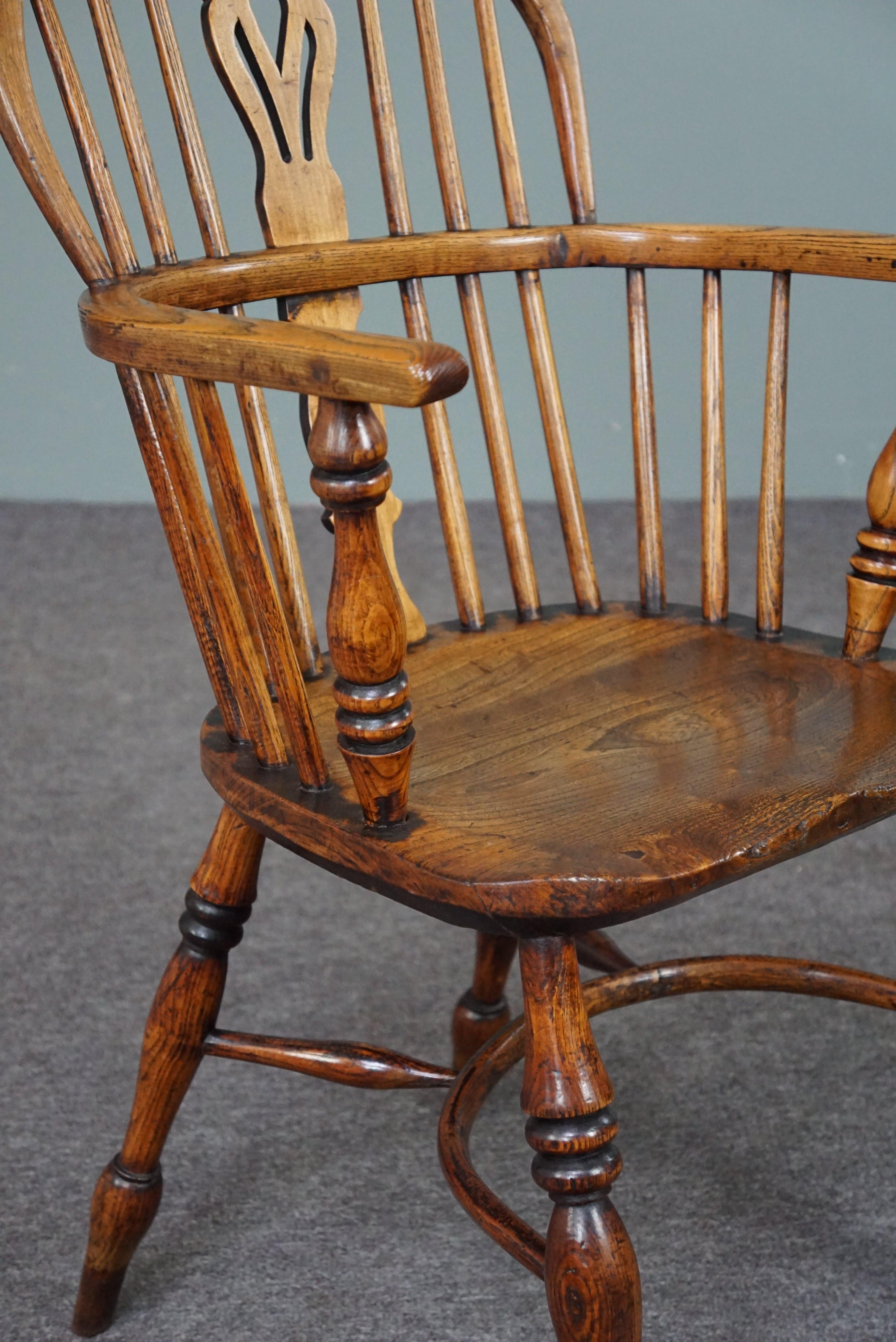 Antiker Windsor-Sessel/Sessel, englische niedrige Rückenlehne, 18. Jahrhundert im Angebot 1