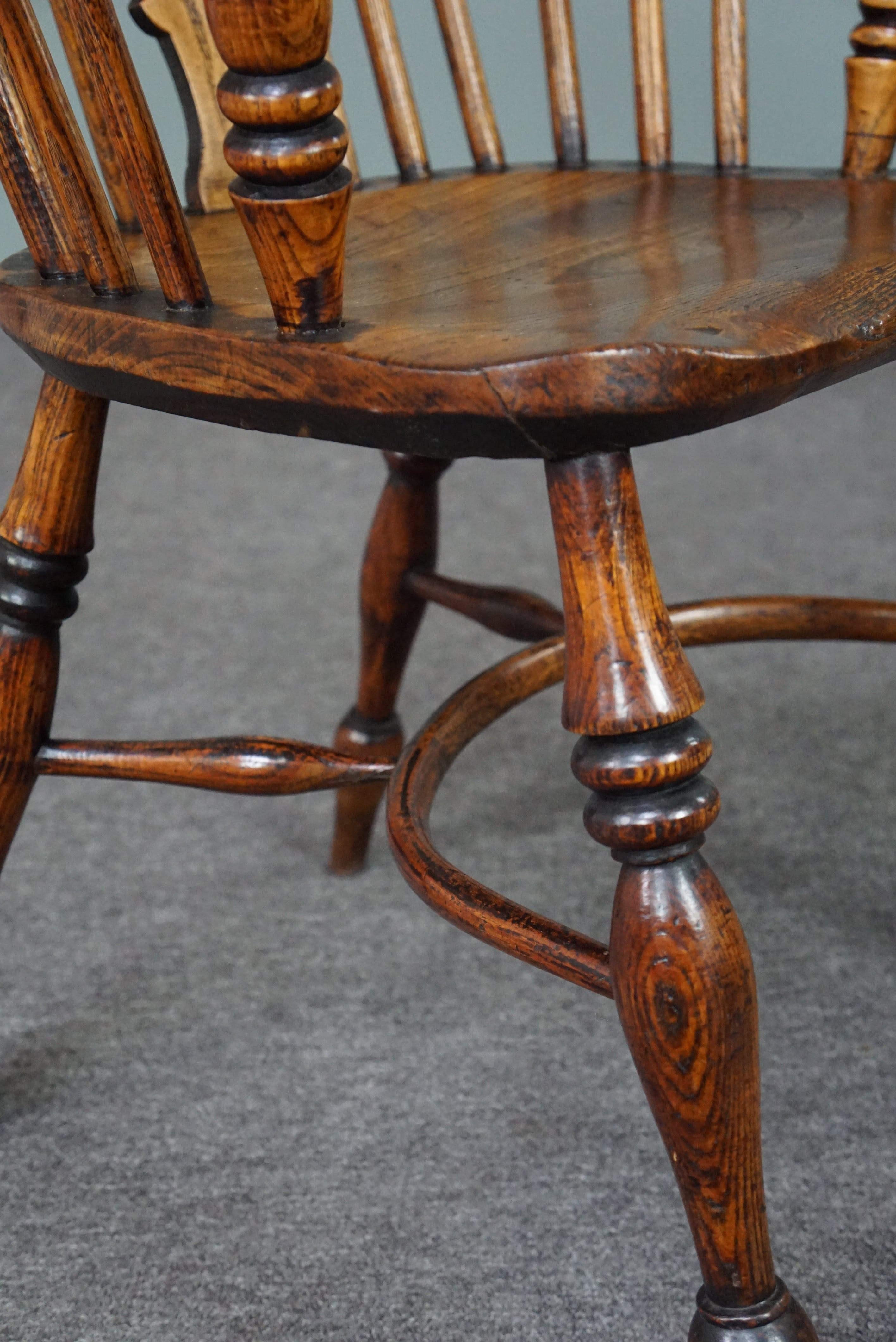Antiker Windsor-Sessel/Sessel, englische niedrige Rückenlehne, 18. Jahrhundert im Angebot 3