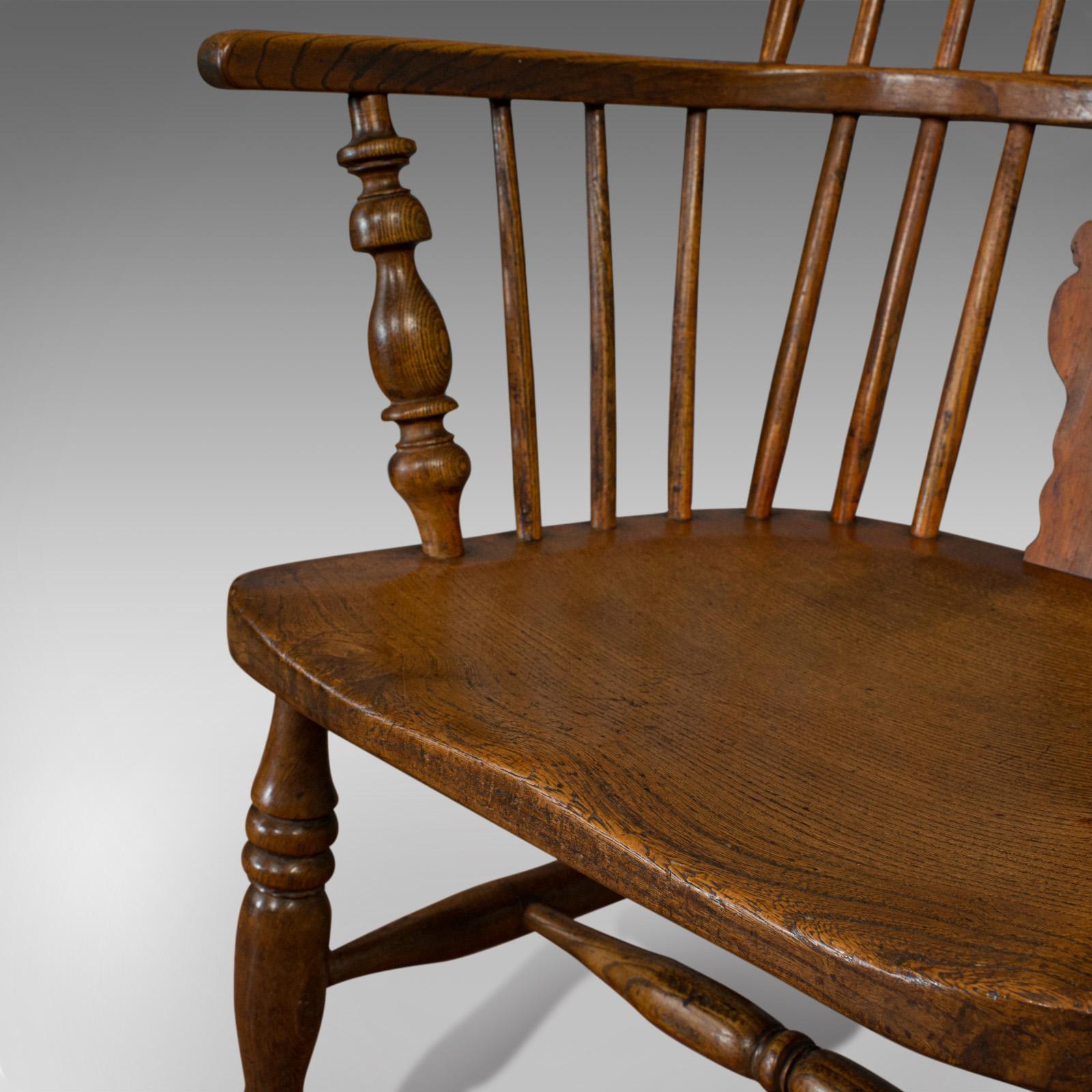 Antique Windsor Chair, British, Elm, Ash, Elbow, Armchair, Victorian, circa 1860 4
