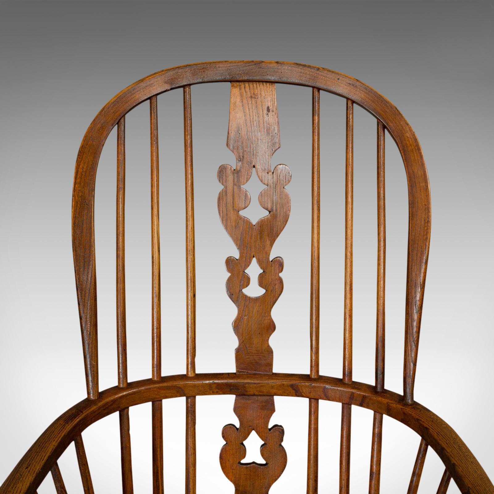 Antique Windsor Chair, British, Elm, Ash, Elbow, Armchair, Victorian, circa 1860 2