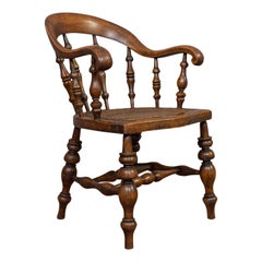 Antique Windsor Chair, English, Beech, Armchair, Bergere, Victorian, circa 1880
