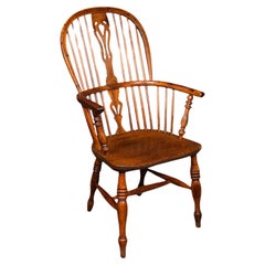 Antique Windsor Chair, English, Elm, Elbow, Armchair, Country House, Victorian