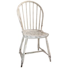 Antique Windsor Chair in Original White Painted Surface