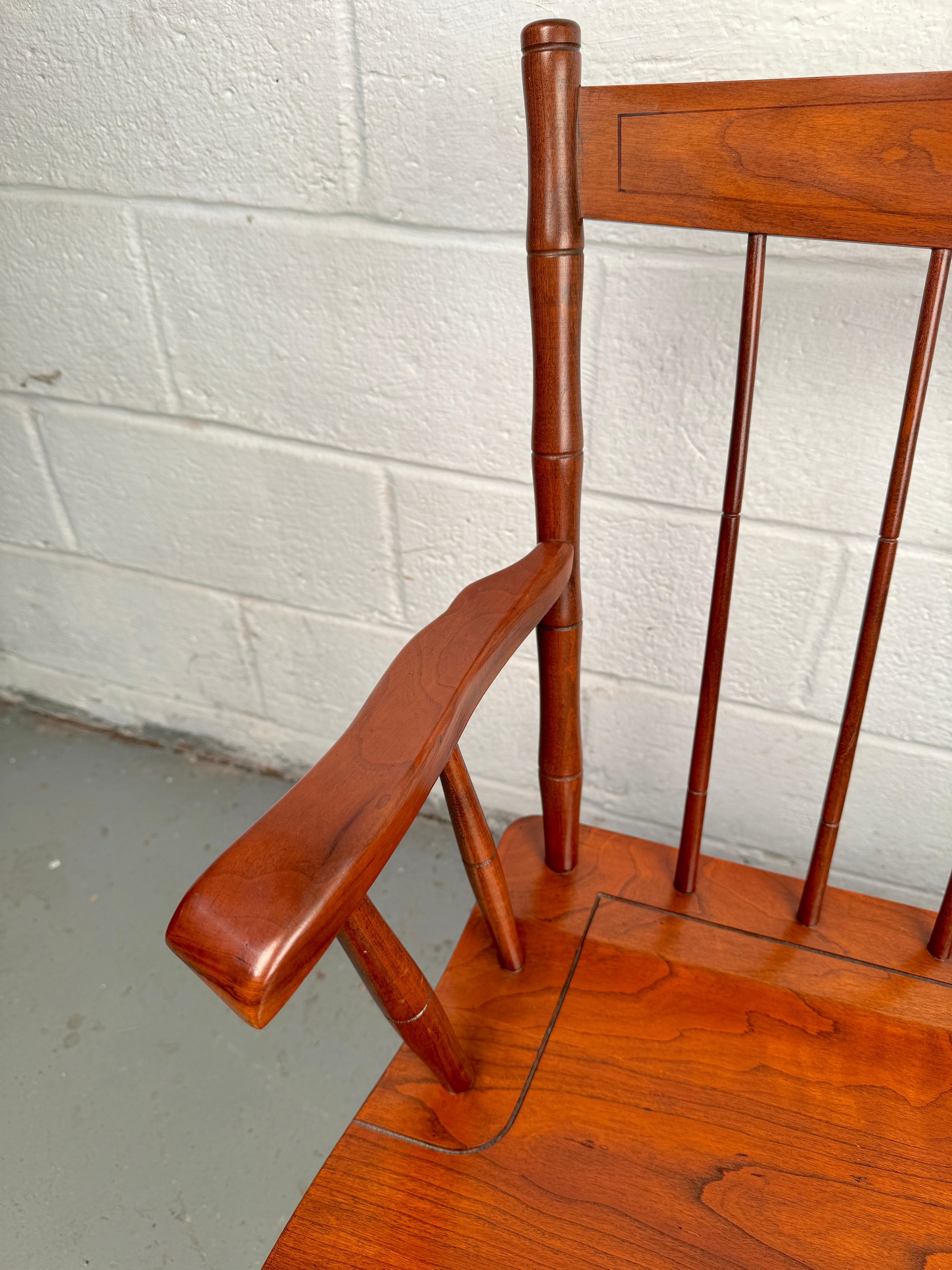 Antique Windsor Cherry Hardwood Bench by Pennsylvania House For Sale 5