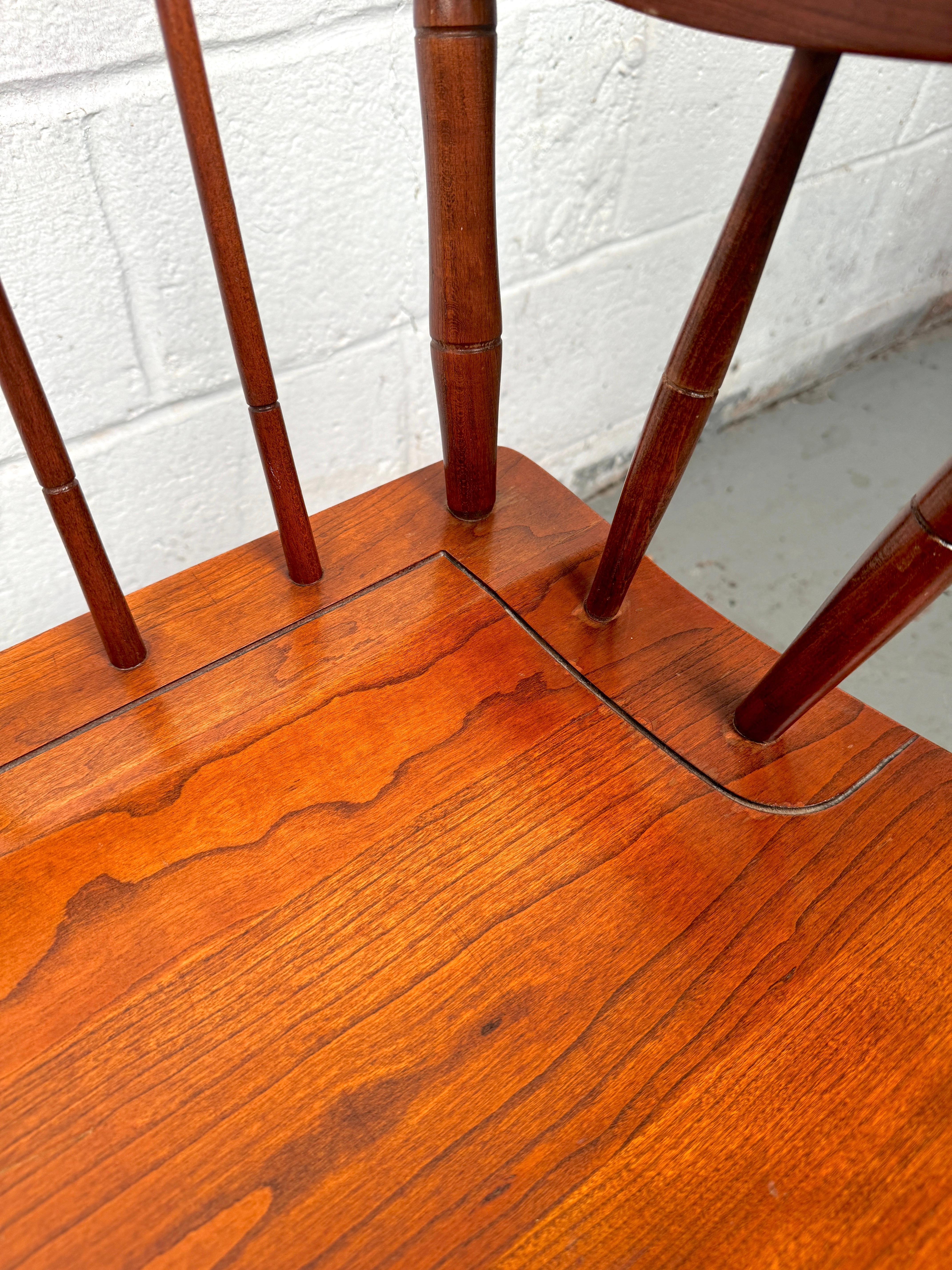 Antique Windsor Cherry Hardwood Bench by Pennsylvania House For Sale 10