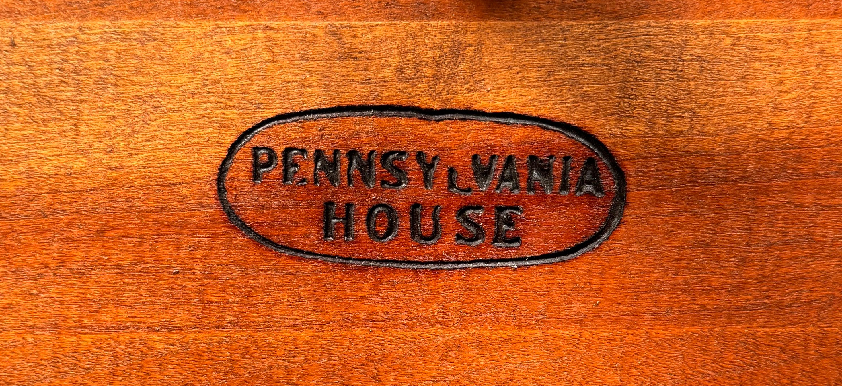 Antique Windsor Cherry Hardwood Bench by Pennsylvania House For Sale 12