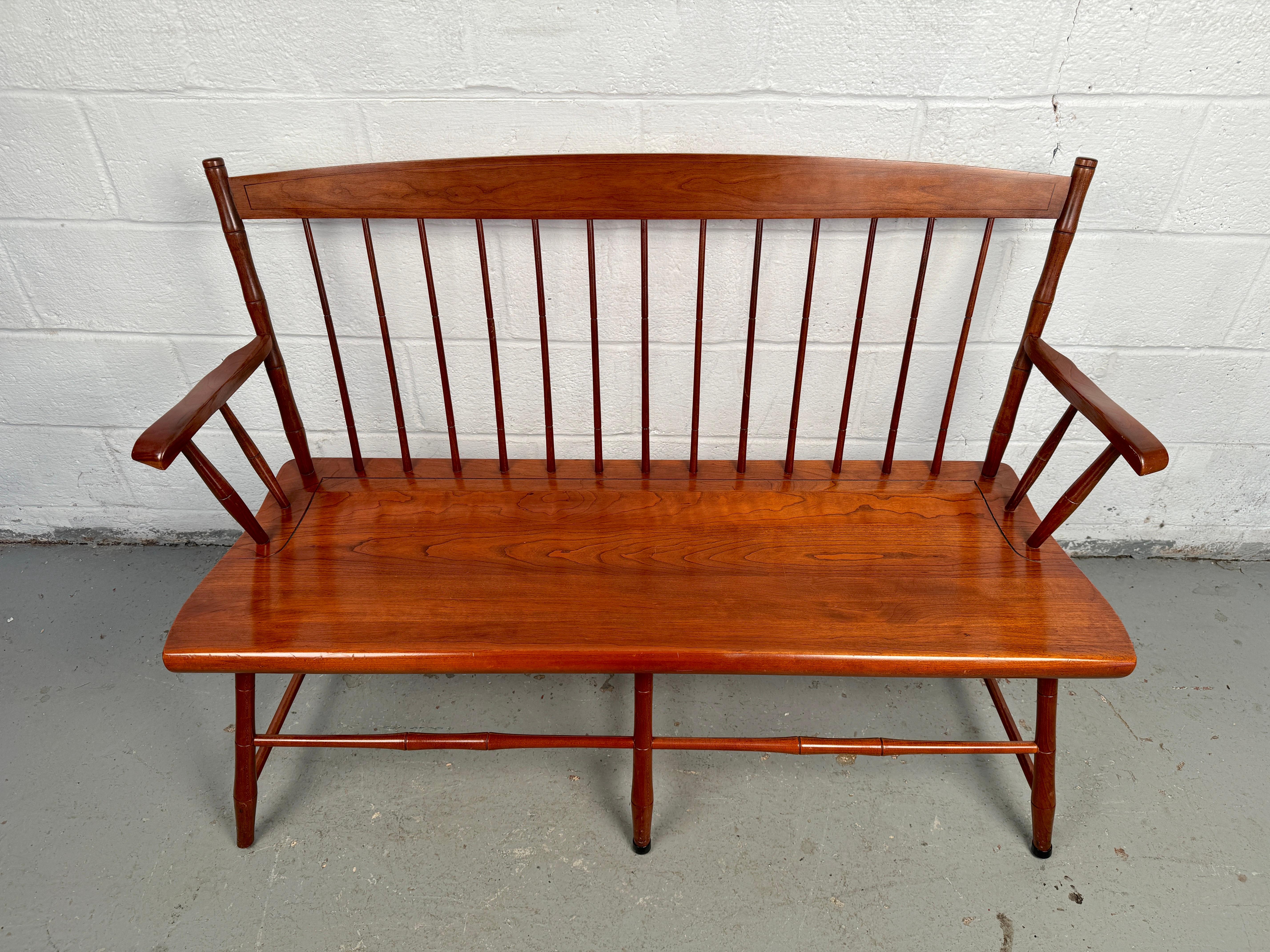 Add timeless elegance and durability to your space with this stunning Solid Wood Bench by Pennsylvania House. Crafted from high-quality, sturdy wood, this bench showcases exceptional craftsmanship and attention to detail. Its classic design features