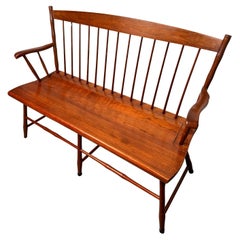 Antique Windsor Cherry Hardwood Bench by Pennsylvania House