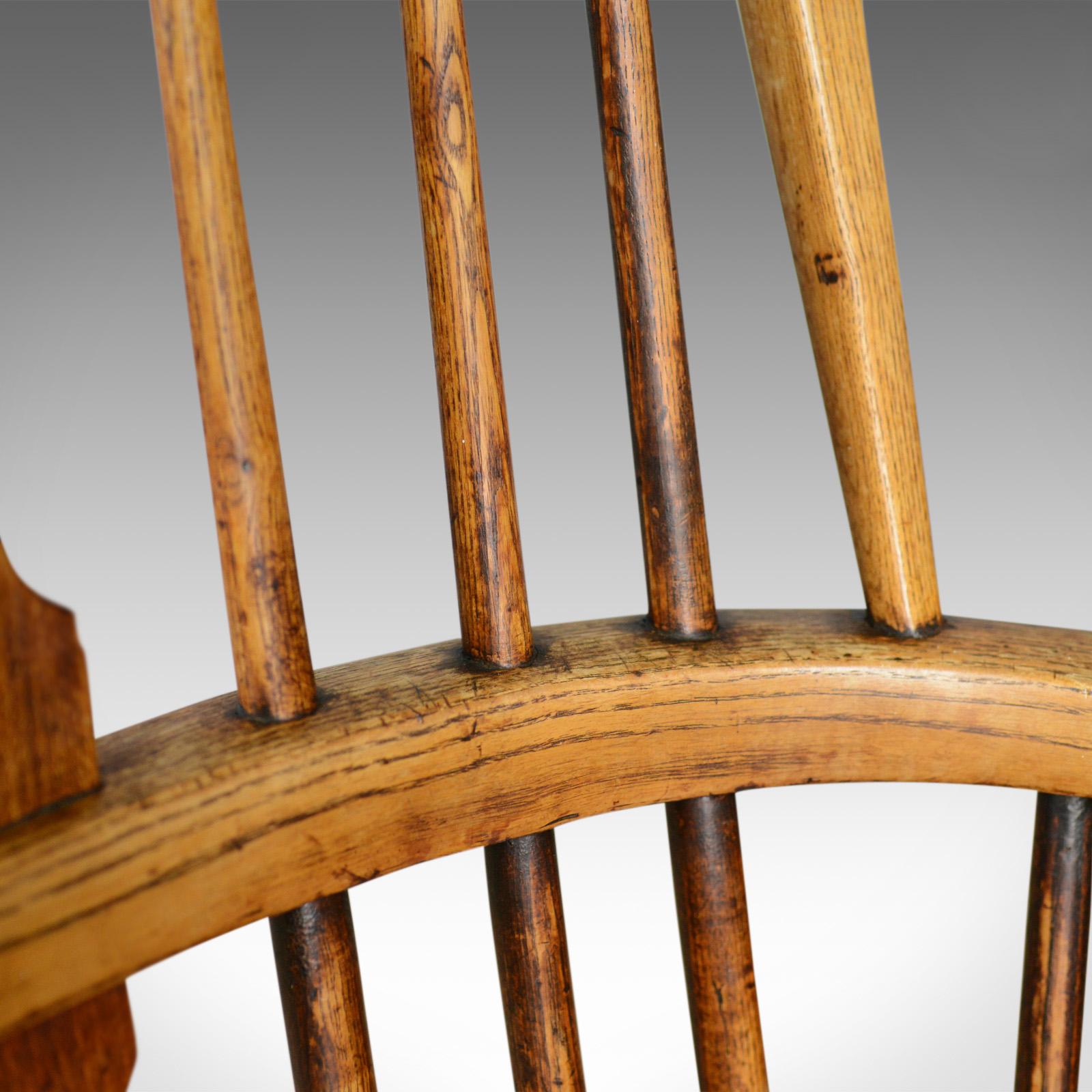 Antique Windsor Elbow Chair, Victorian Double Hoop Armchair, Elm, Ash 1