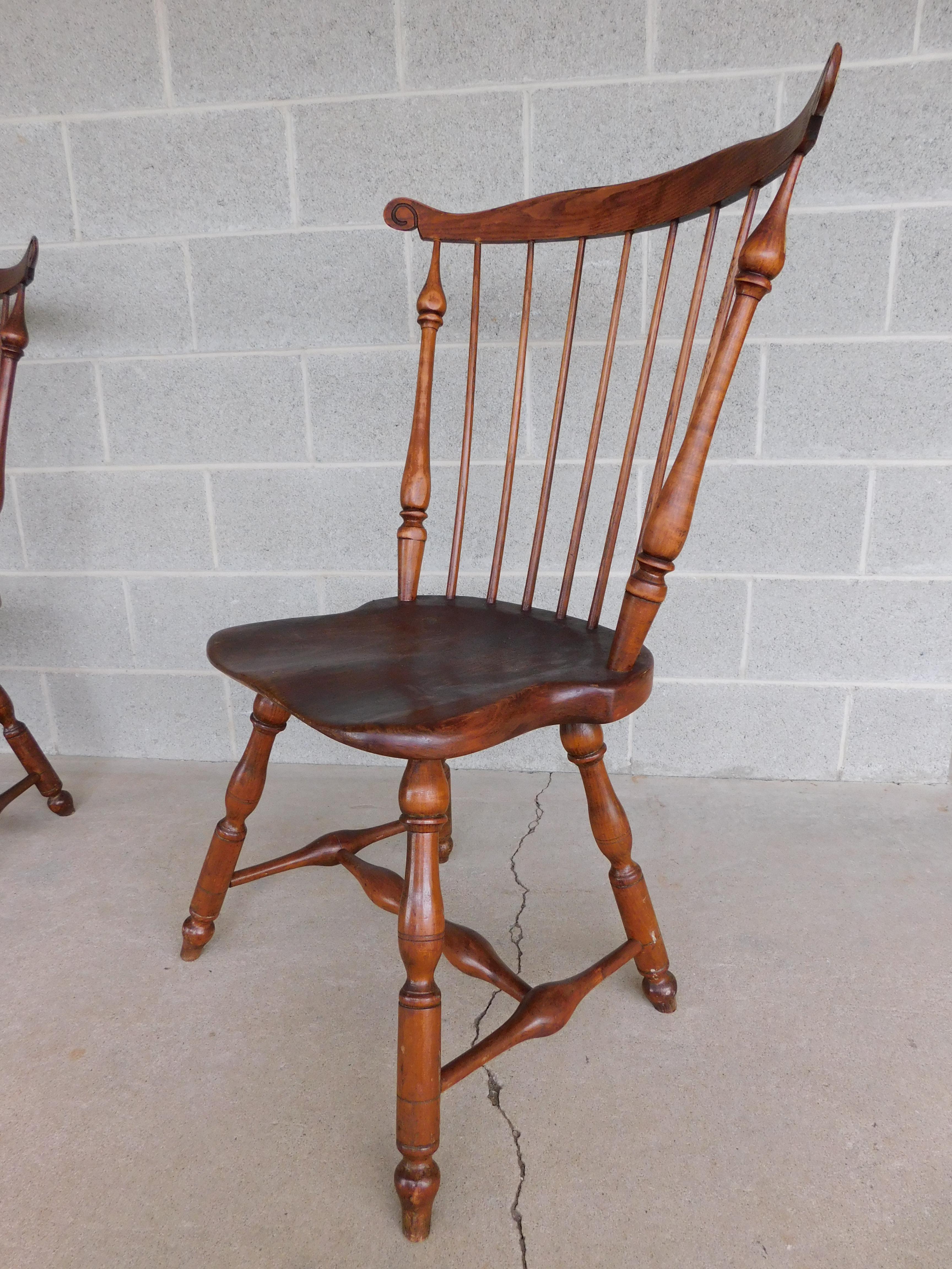 Antique Windsor Fan Back Side Chairs - Set of 5 3