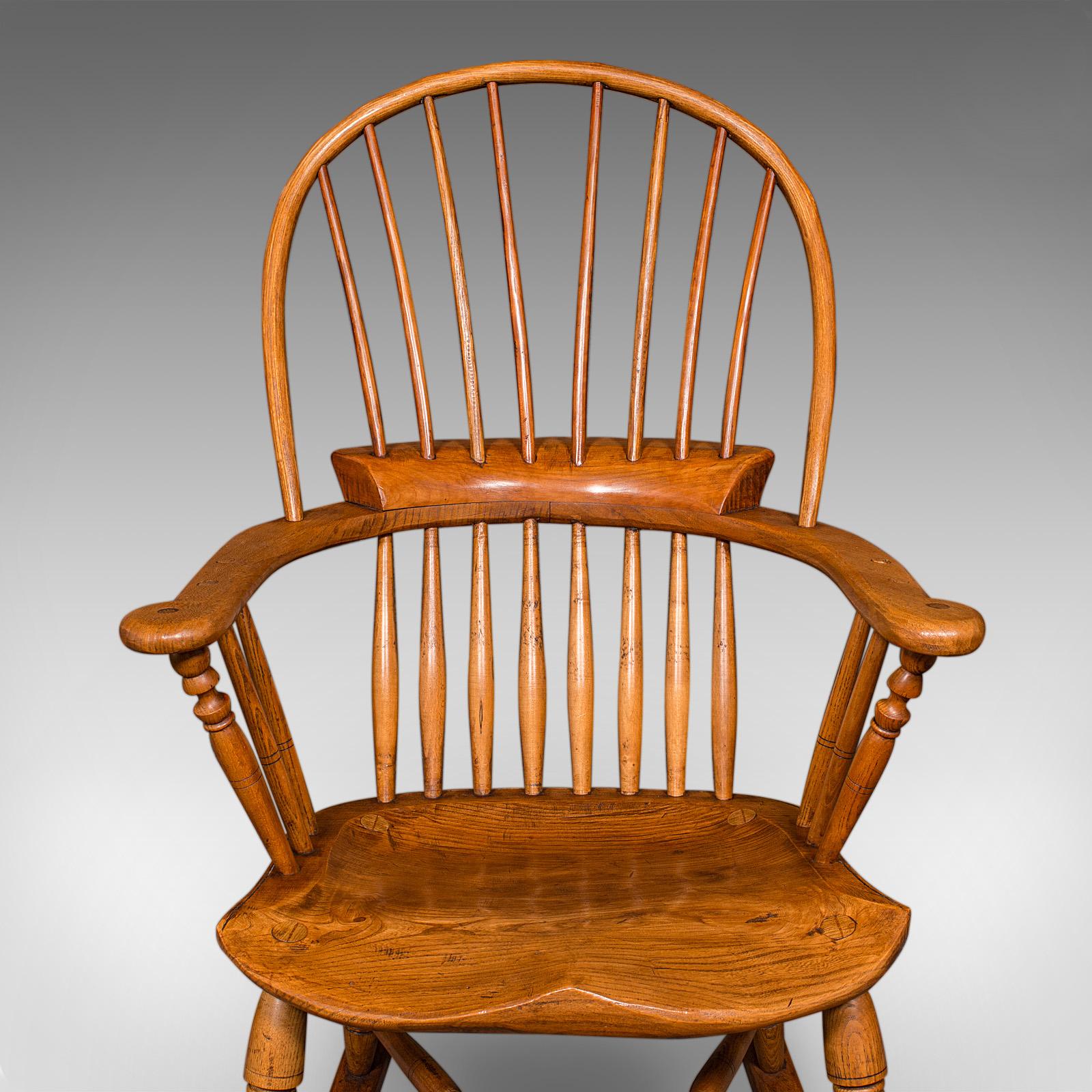Ash Antique Windsor Rocking Chair, English, Elm, Rocker, Fireside Seat, Victorian For Sale