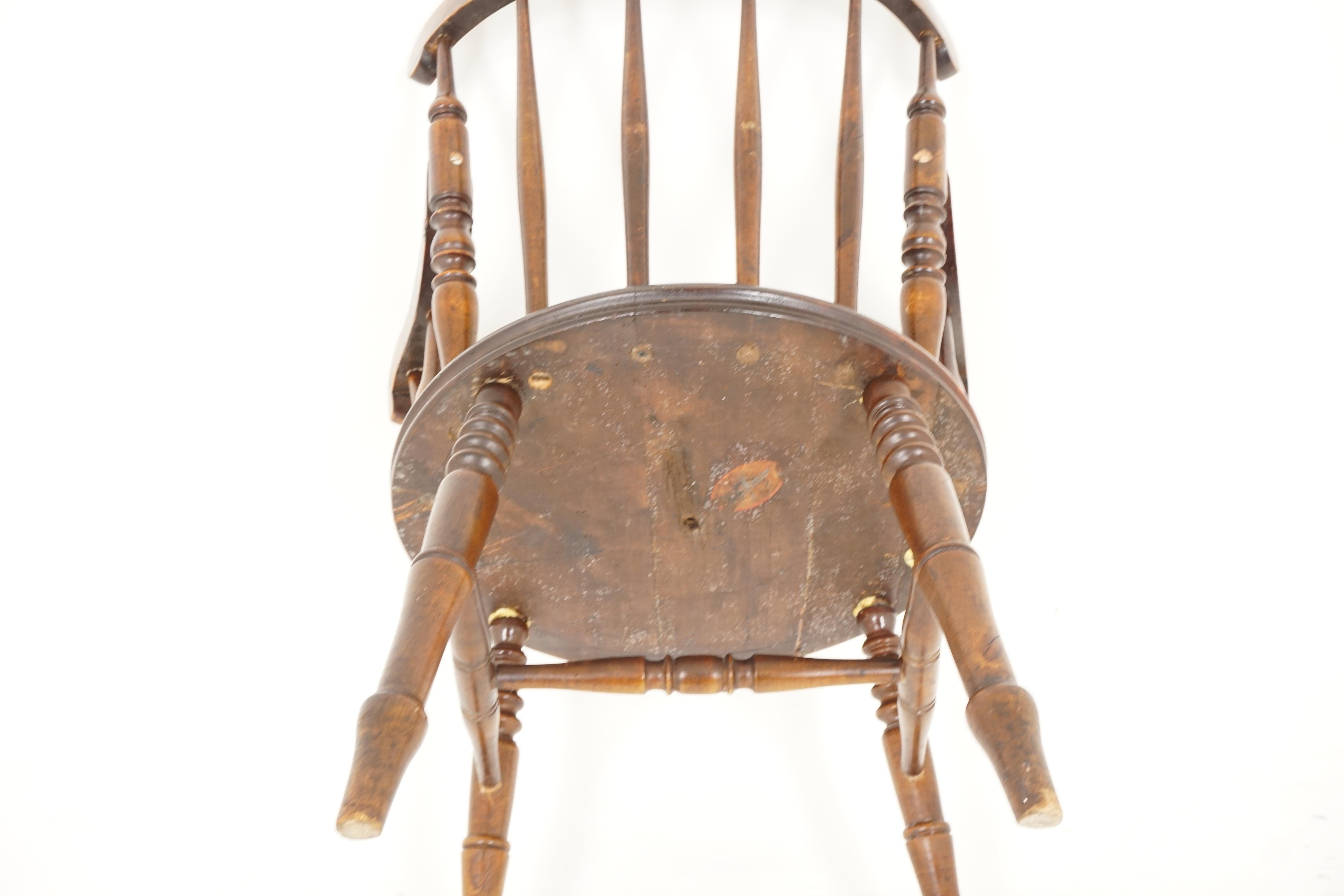 Antique Windsor Style Arm Chair, Open Arm Chair, Scotland 1830, B2461 3