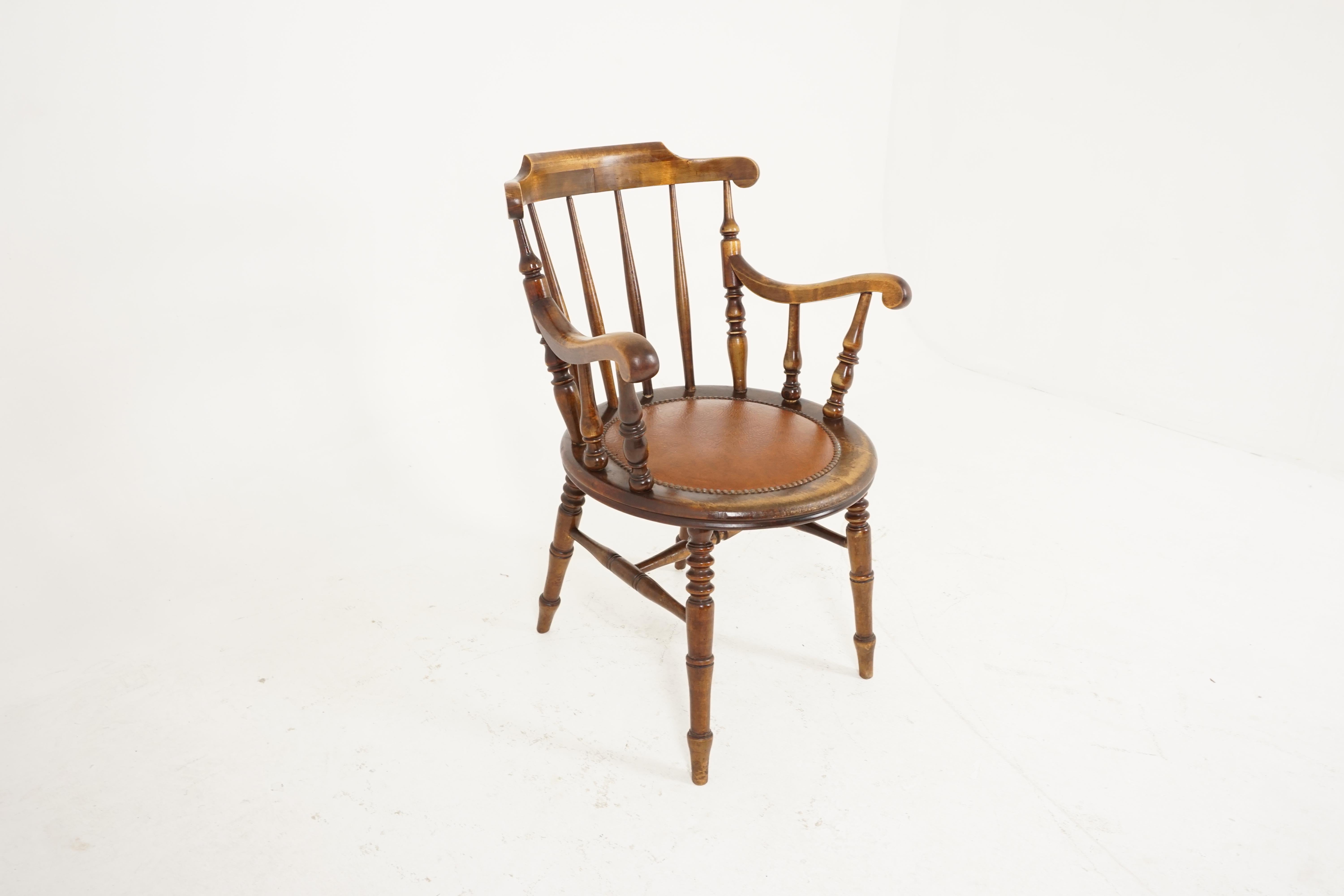 Scottish Antique Windsor Style Arm Chair, Open Arm Chair, Scotland 1830, B2461