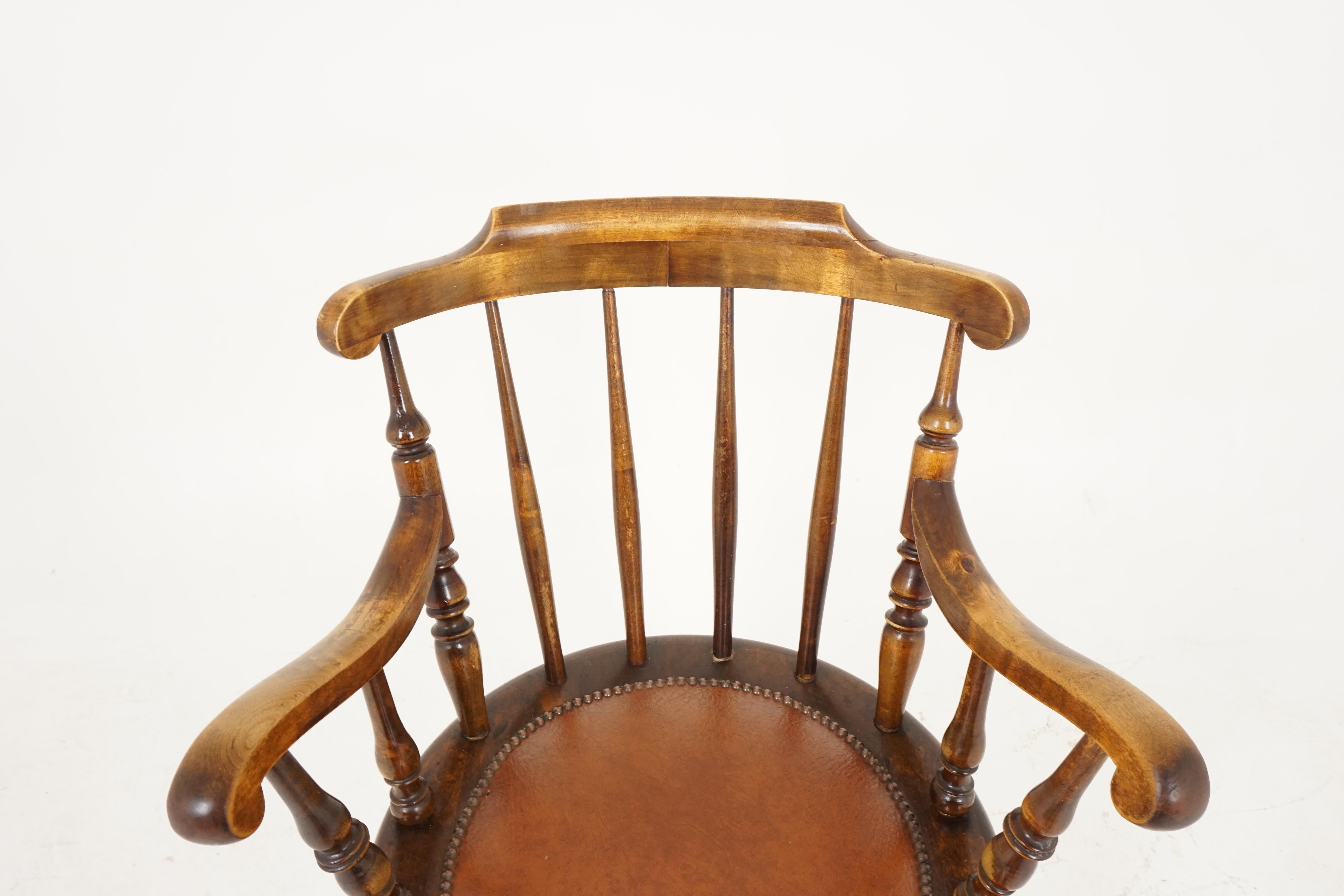 Hand-Crafted Antique Windsor Style Arm Chair, Open Arm Chair, Scotland 1830, B2461