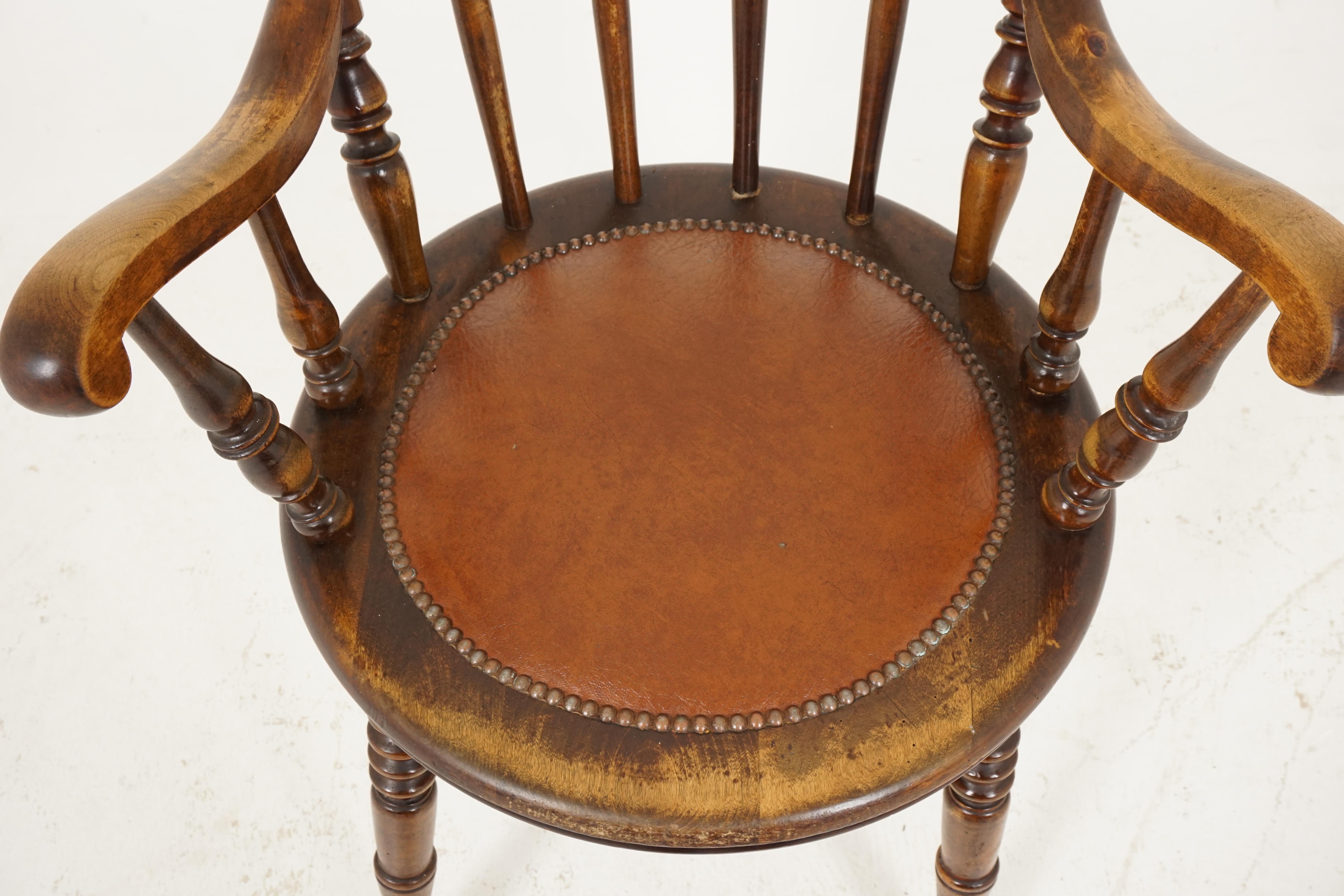 Antique Windsor Style Arm Chair, Open Arm Chair, Scotland 1830, B2461 In Good Condition In Vancouver, BC