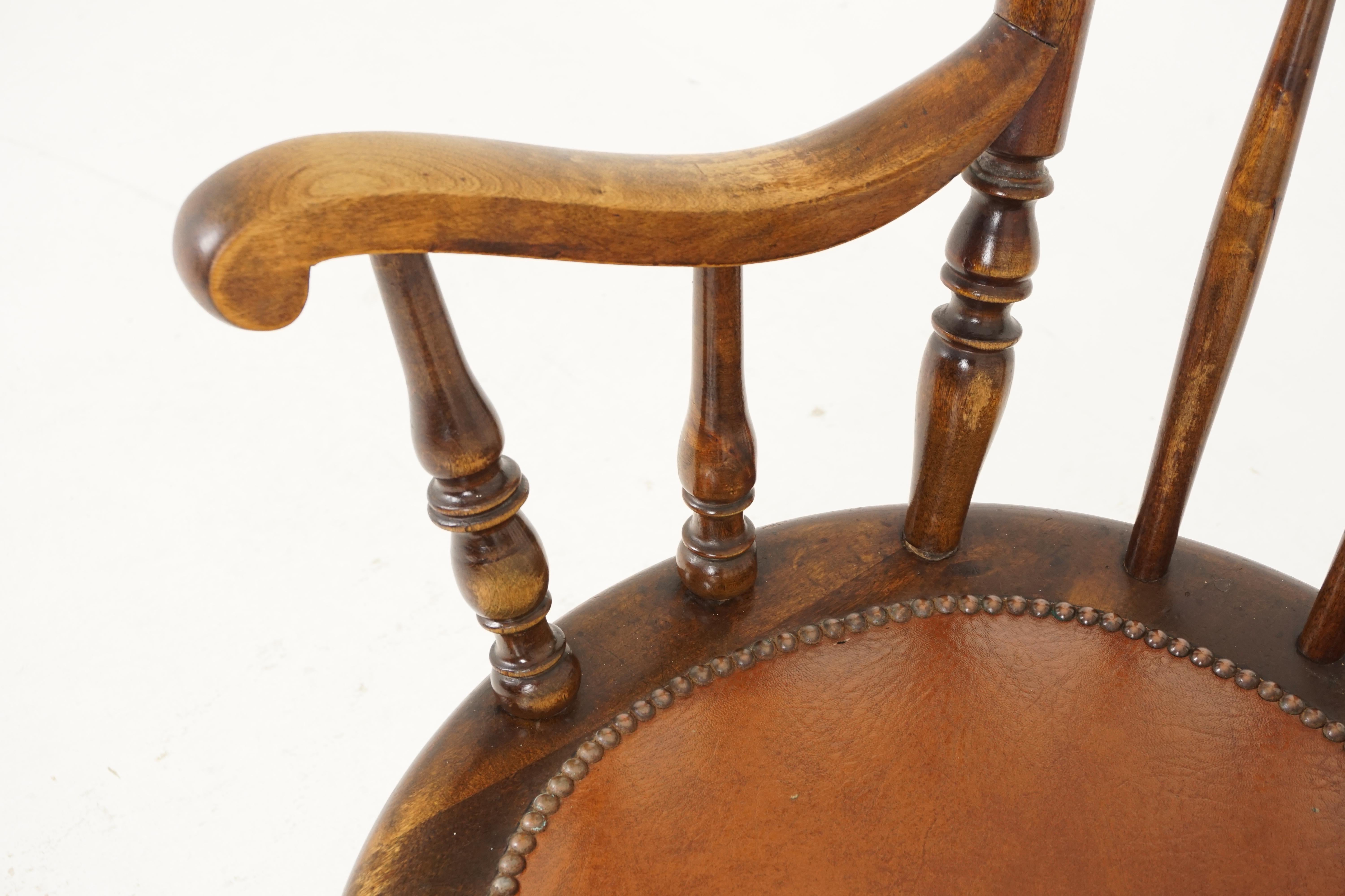 Late 19th Century Antique Windsor Style Arm Chair, Open Arm Chair, Scotland 1830, B2461