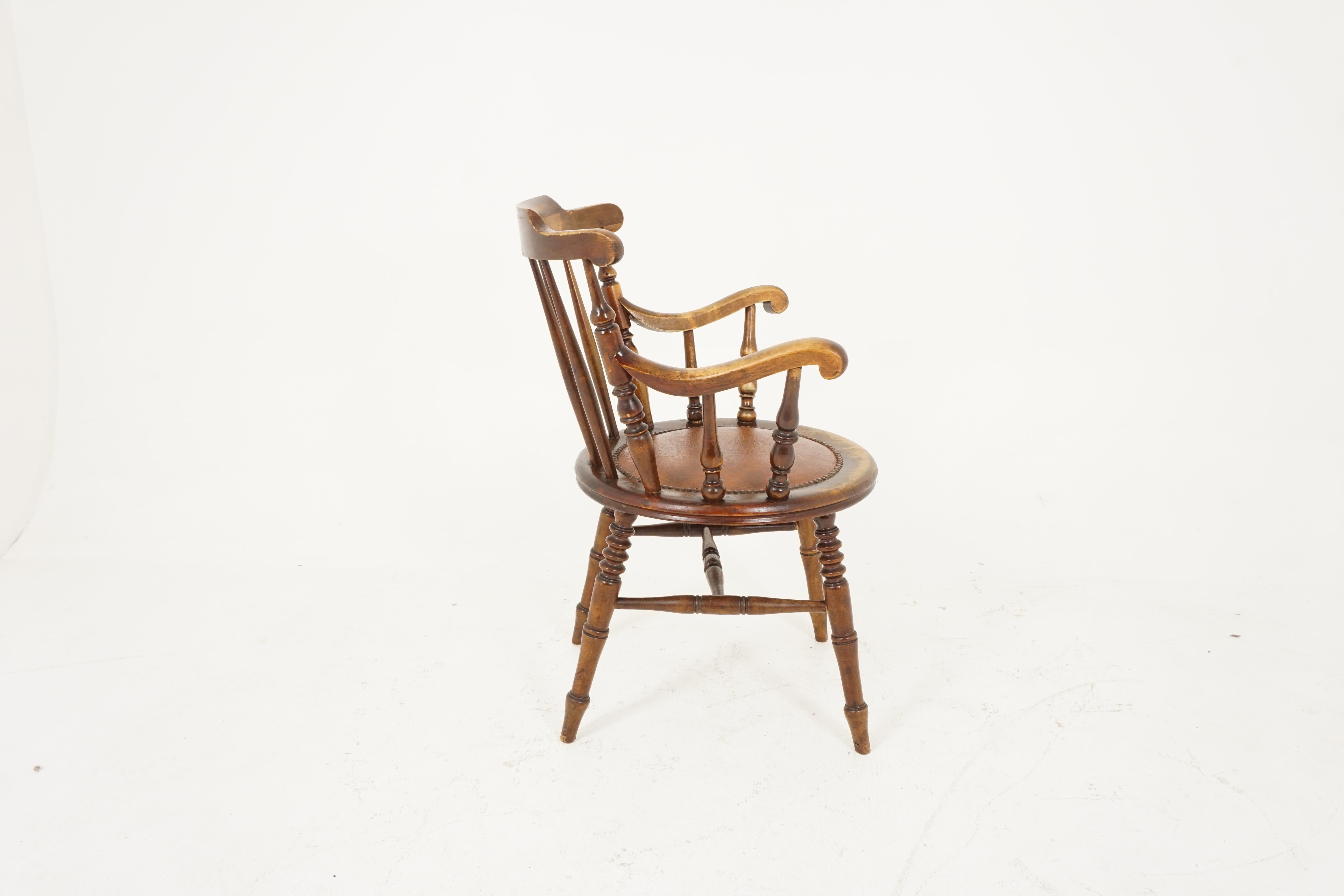 Antique Windsor Style Arm Chair, Open Arm Chair, Scotland 1830, B2461 1