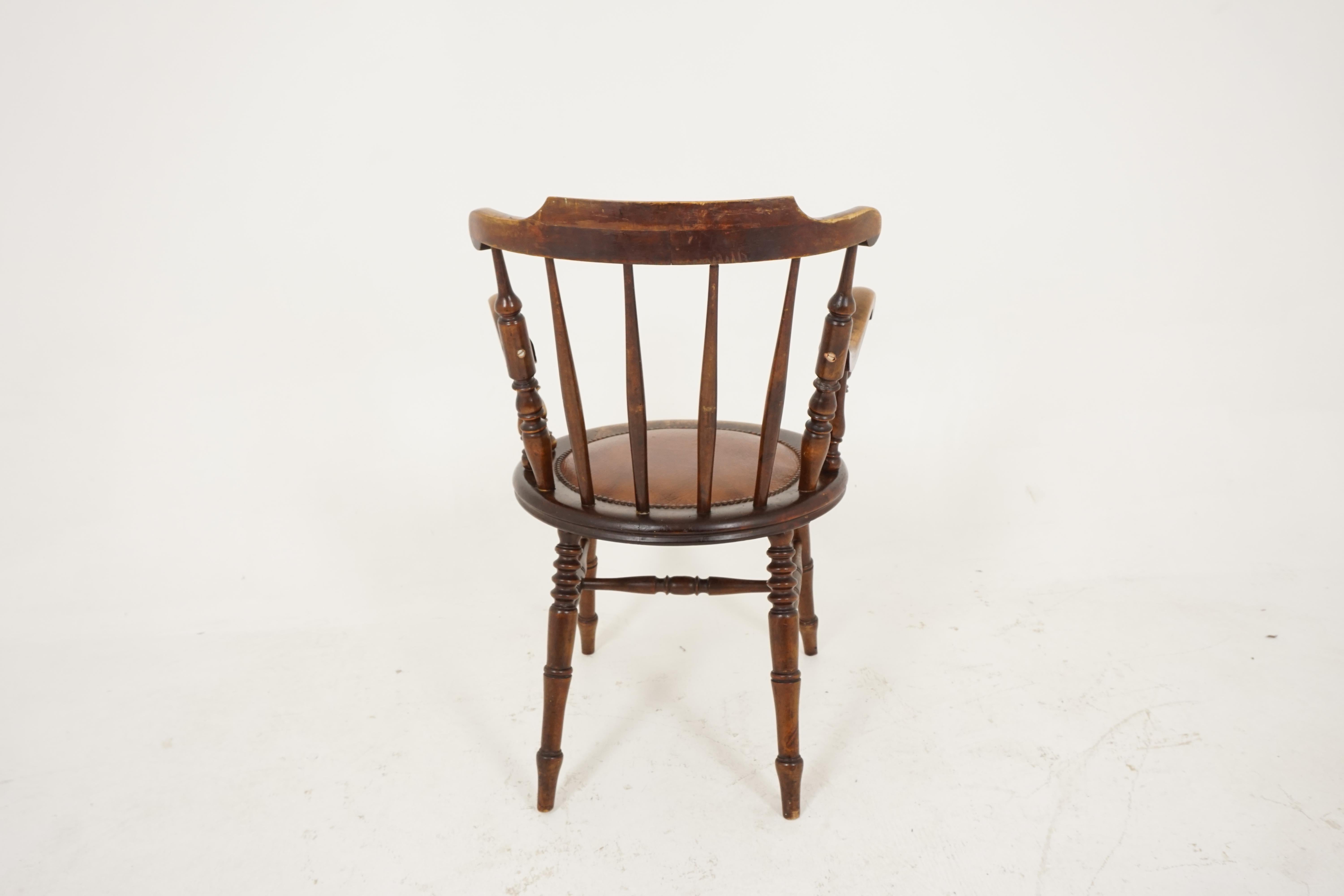 Antique Windsor Style Arm Chair, Open Arm Chair, Scotland 1830, B2461 2