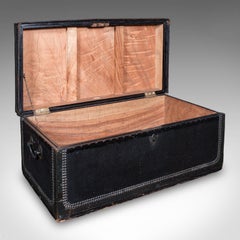 Antique Windsor Trunk, English, Leather, Camphorwood Chest, High Victorian, 1870