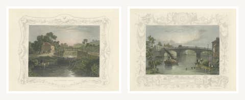 Antique Windsor Views Set – Hand Colored Engravings, England, c.1840