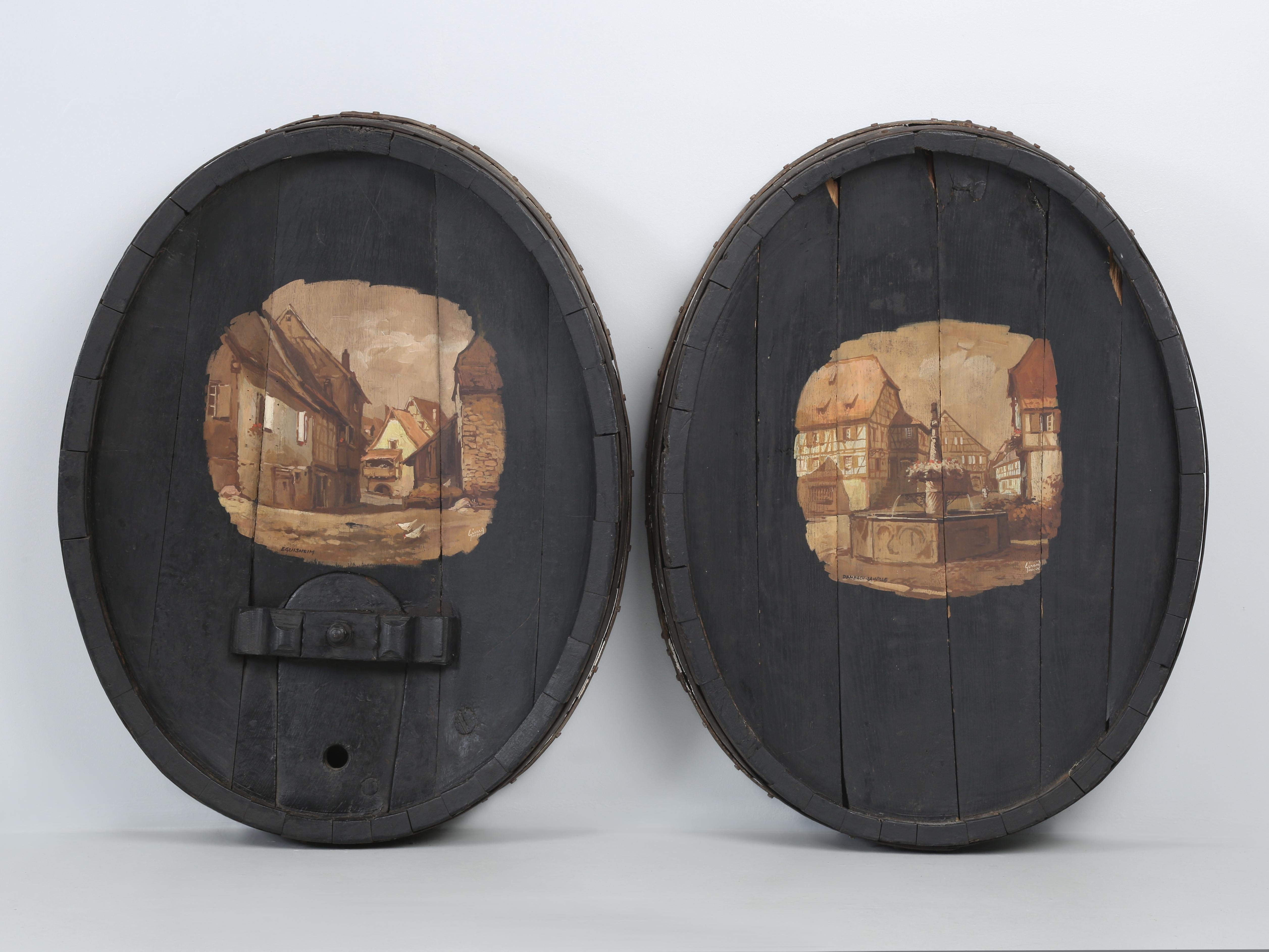 Antique Wine Barrel End Cap Repurposed as Wall Art for Your Wine Room c1800's For Sale 7