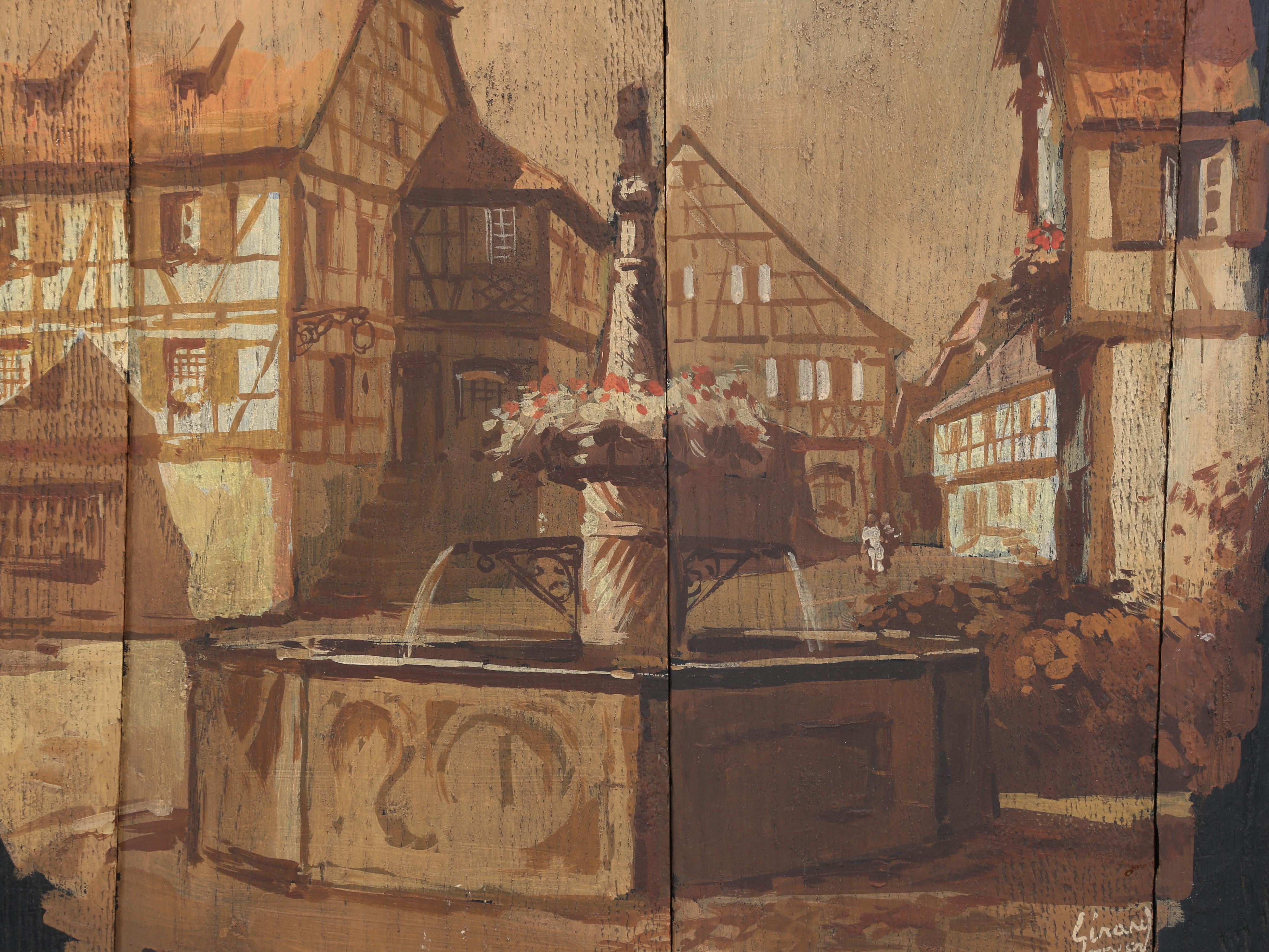 Fait main Ancienne extrémité de bar à vin réutilisée comme art mural Dambach-La-Ville France, années 1800 en vente