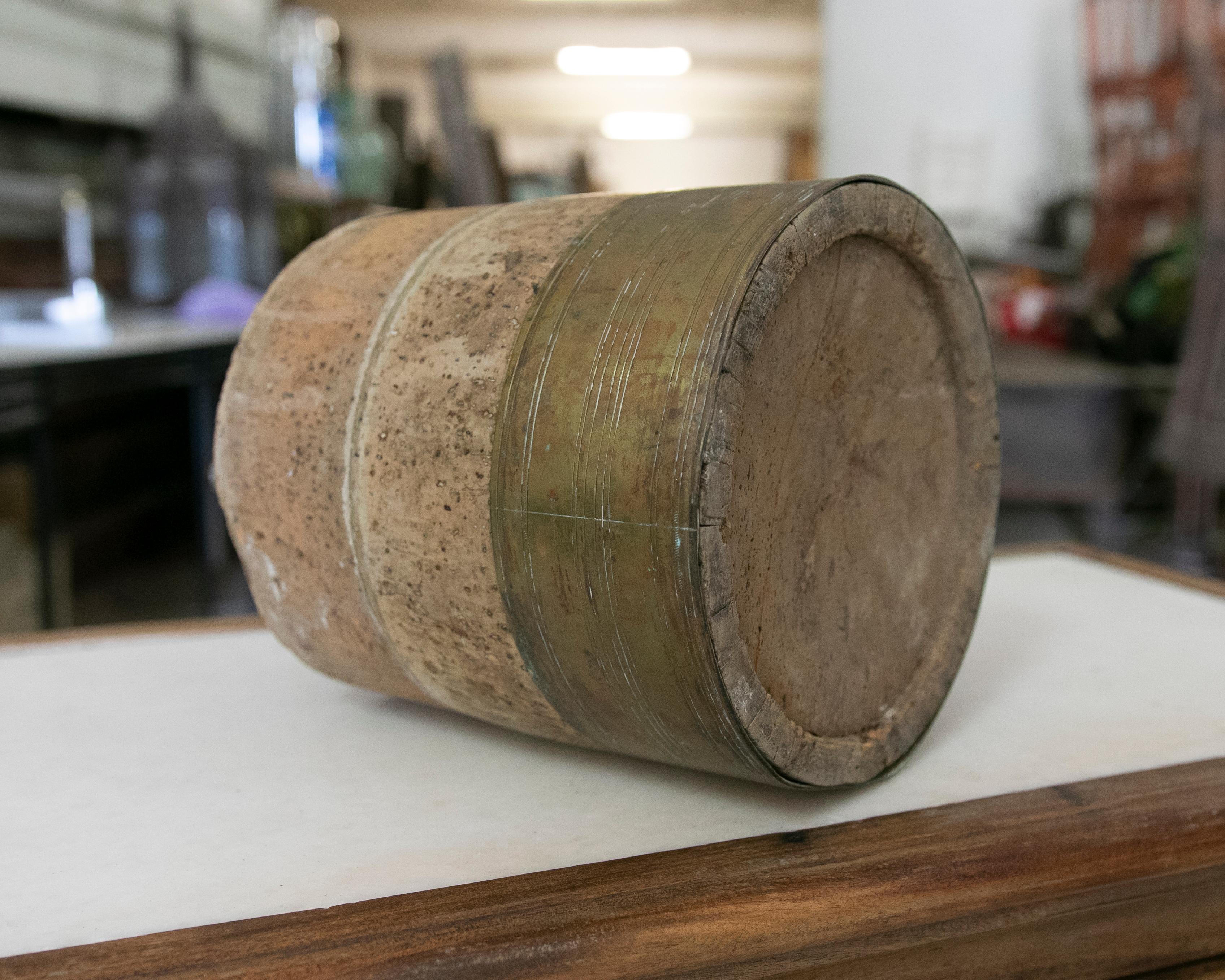 Antique Wine Barrel Plug Made of Cork and Bronze For Sale 5