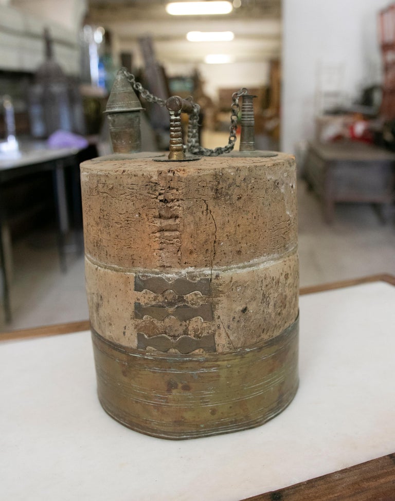 Antique Wine Barrel Plug Made of Cork and Bronze For Sale at 1stDibs