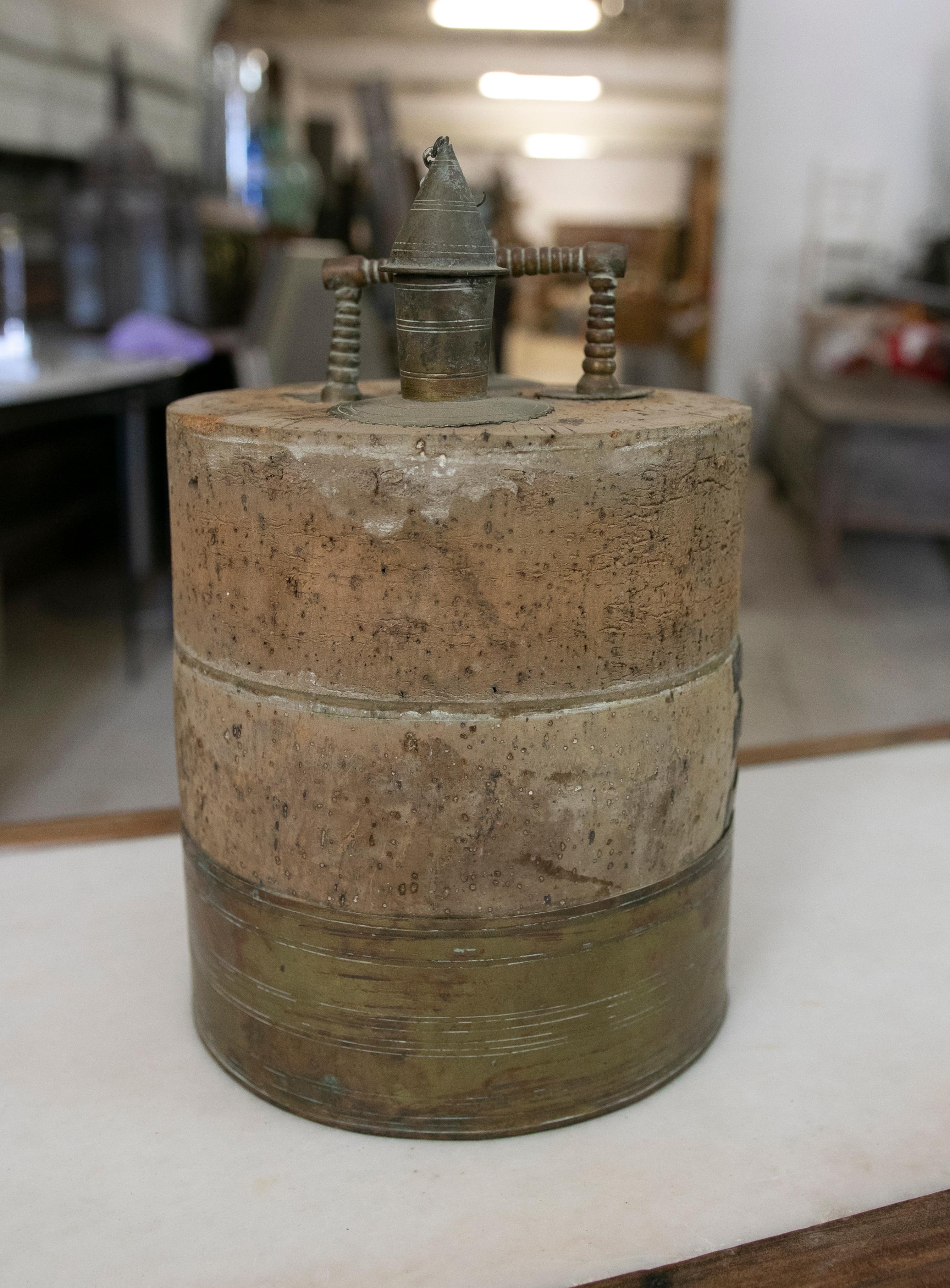 Antike antike Weinfass-Stecker aus Kork und Bronze im Zustand „Gut“ im Angebot in Marbella, ES