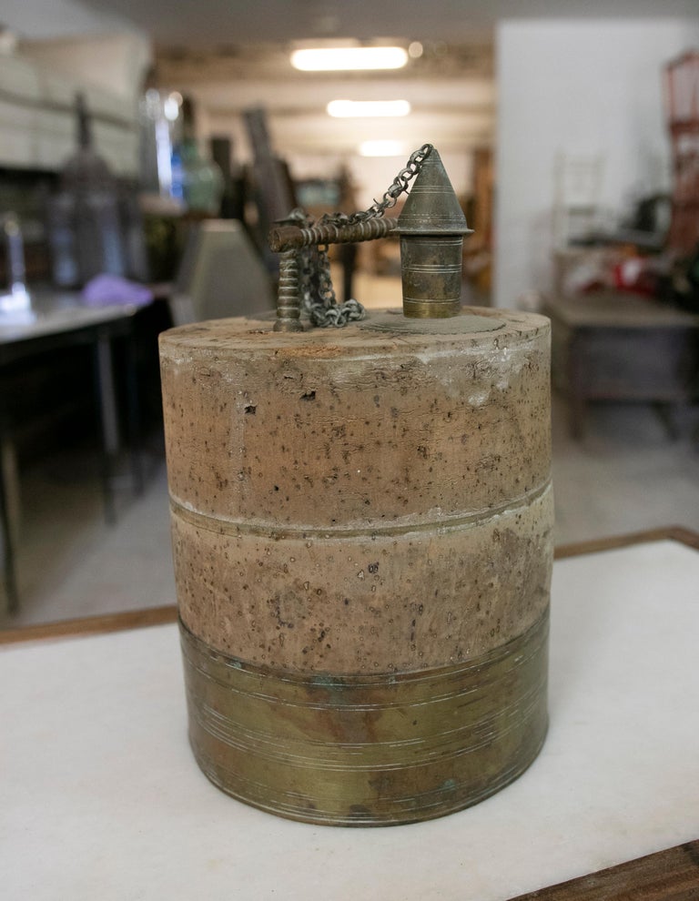 Antique Wine Barrel Plug Made of Cork and Bronze For Sale at 1stDibs