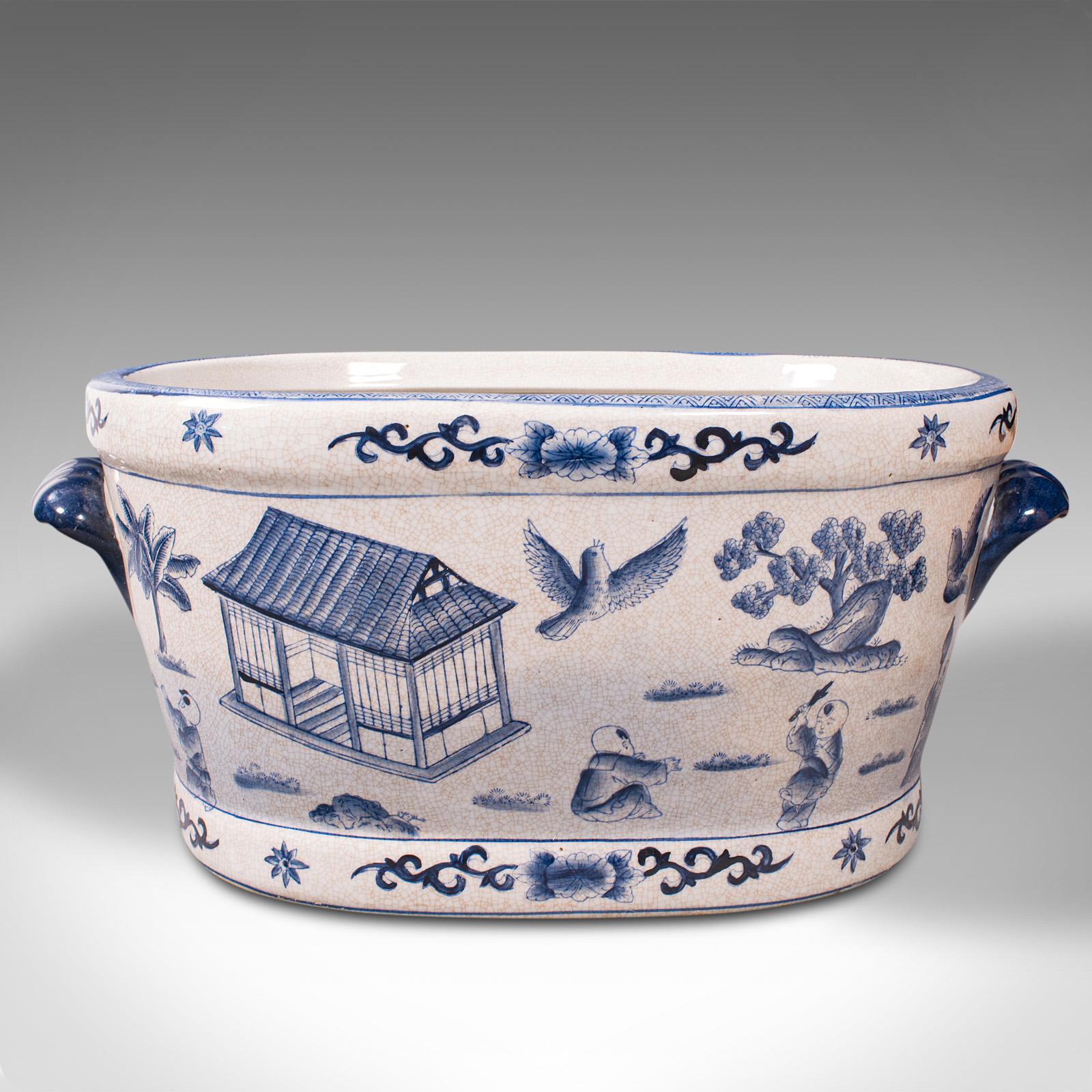 Antique Wine Bottle Cooler, Chinese, Decorative Ice Bucket, Planter, Victorian In Good Condition In Hele, Devon, GB