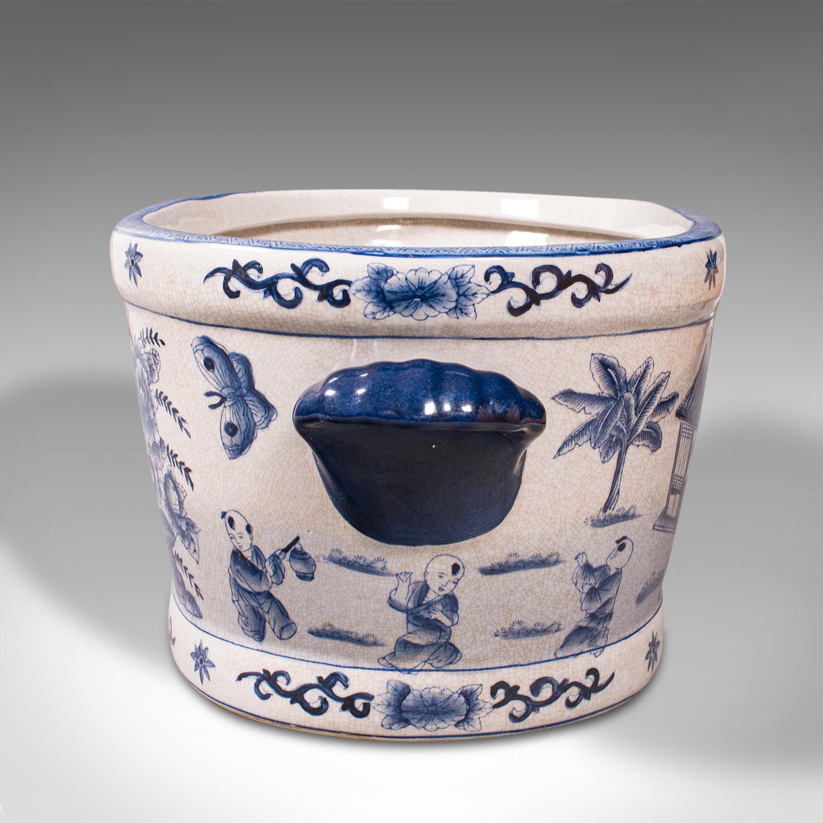 19th Century Antique Wine Bottle Cooler, Chinese, Decorative Ice Bucket, Planter, Victorian