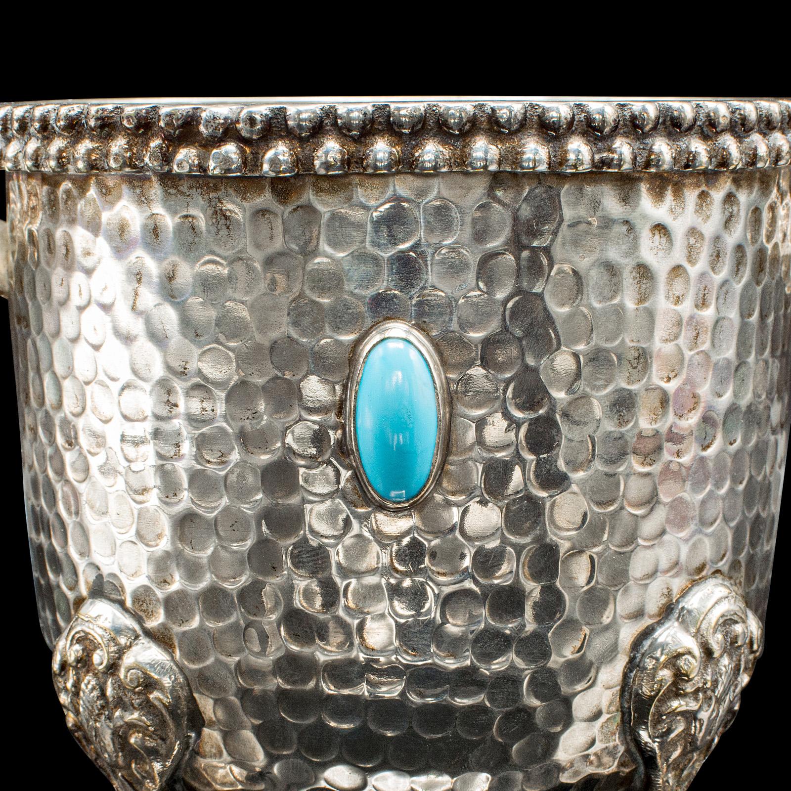 Antique Wine Bottle Cooler, German, Silver Plated, Champagne Magnum Bucket, 1920 For Sale 5